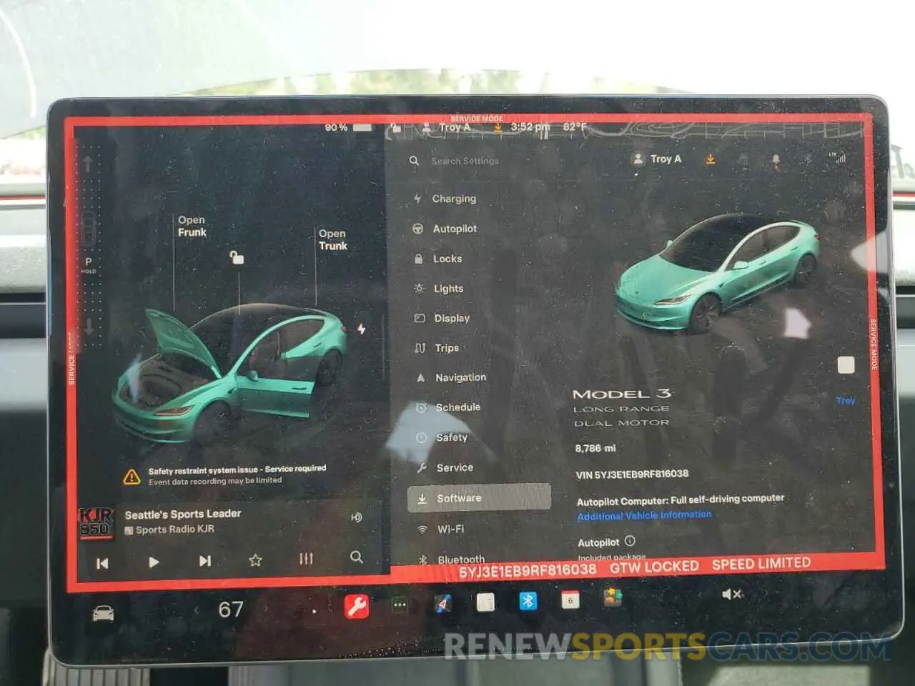 9 Photograph of a damaged car 5YJ3E1EB9RF816038 TESLA MODEL 3 2024