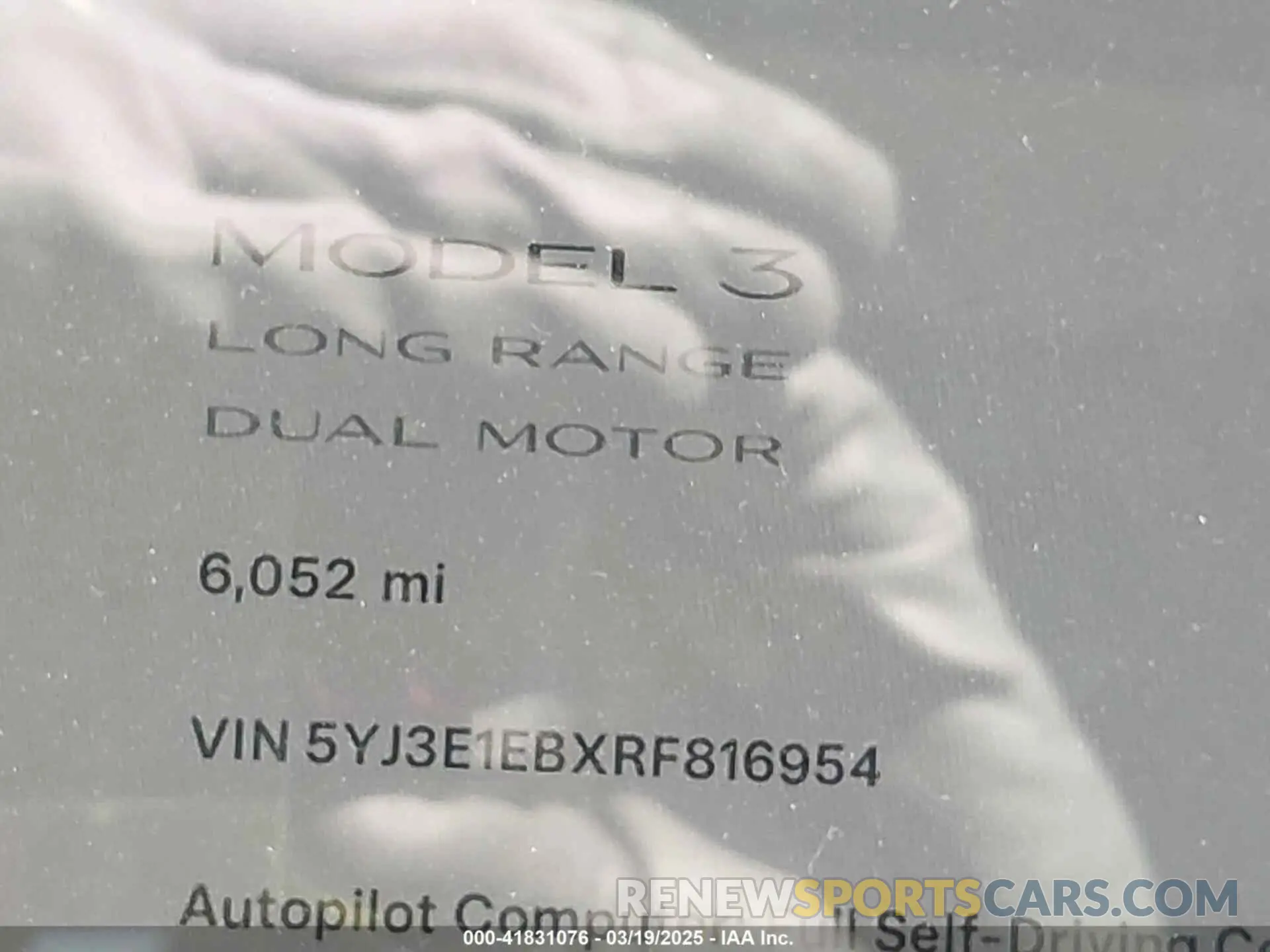 15 Photograph of a damaged car 5YJ3E1EBXRF816954 TESLA MODEL 3 2024