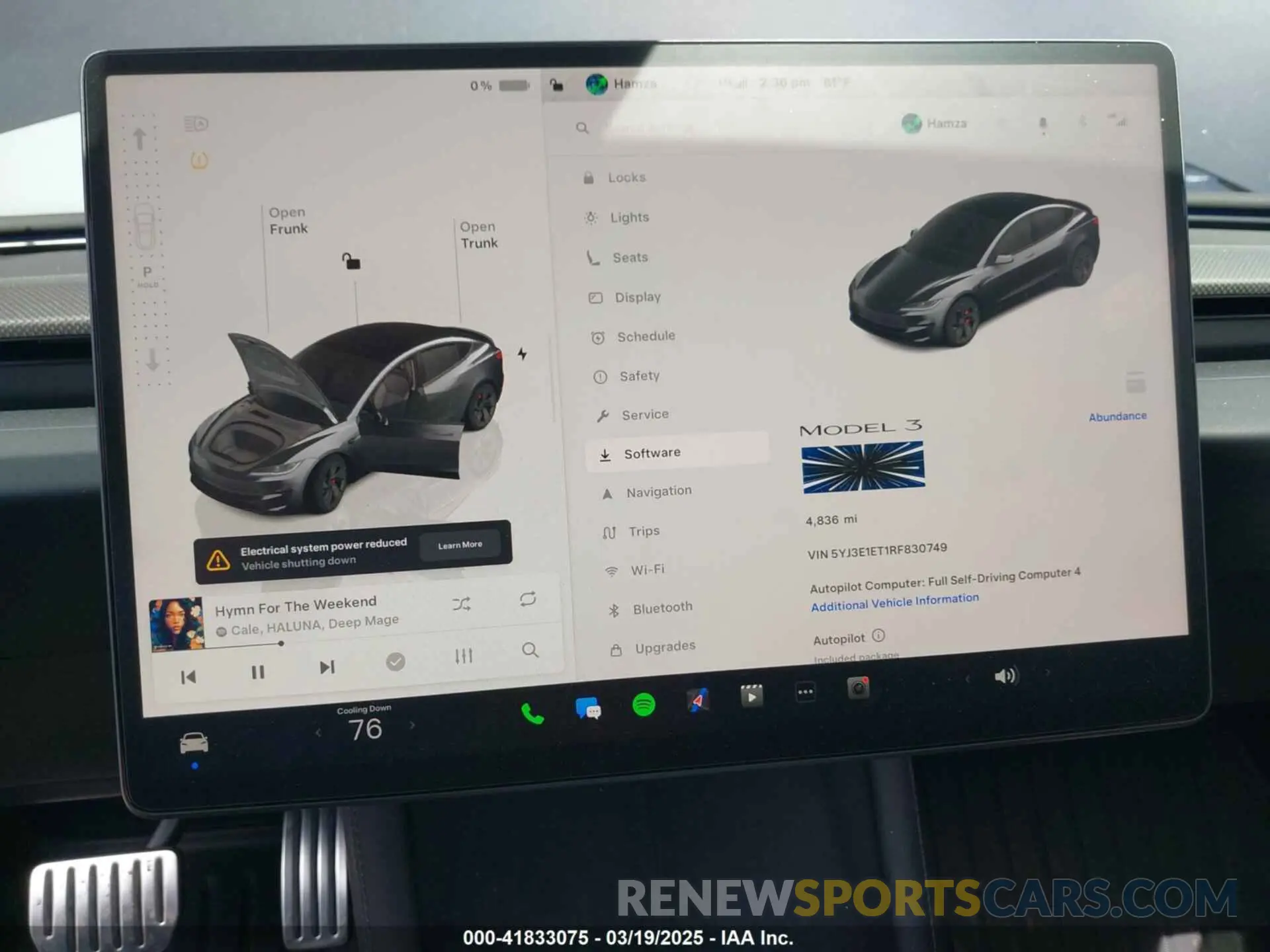 7 Фотография поврежденного автомобиля 5YJ3E1ET1RF830749 TESLA MODEL 3 2024