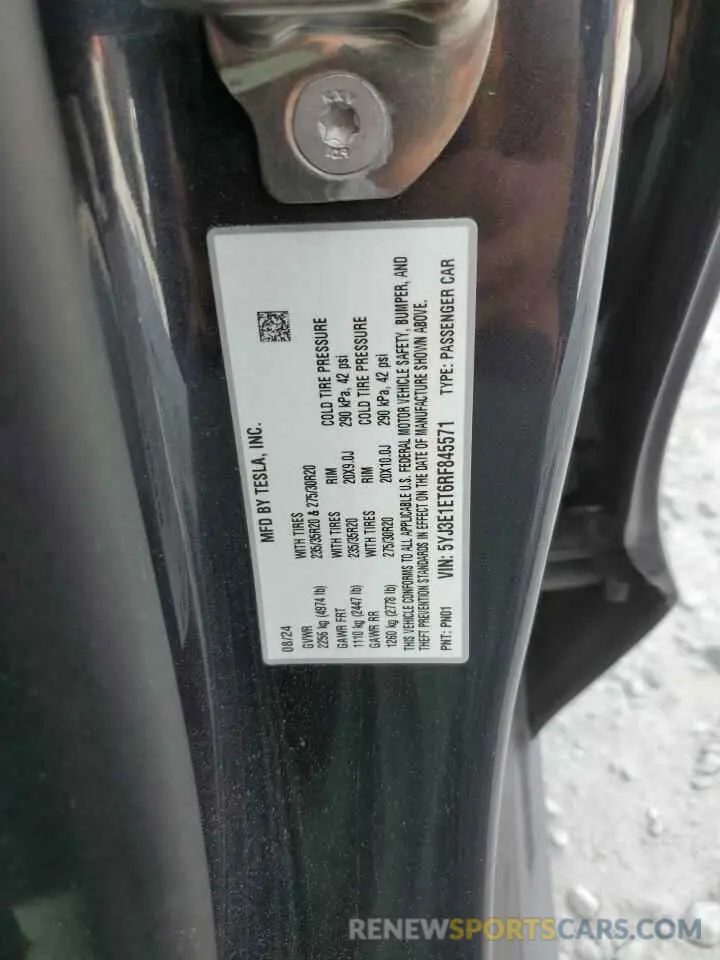 13 Photograph of a damaged car 5YJ3E1ET6RF845571 TESLA MODEL 3 2024