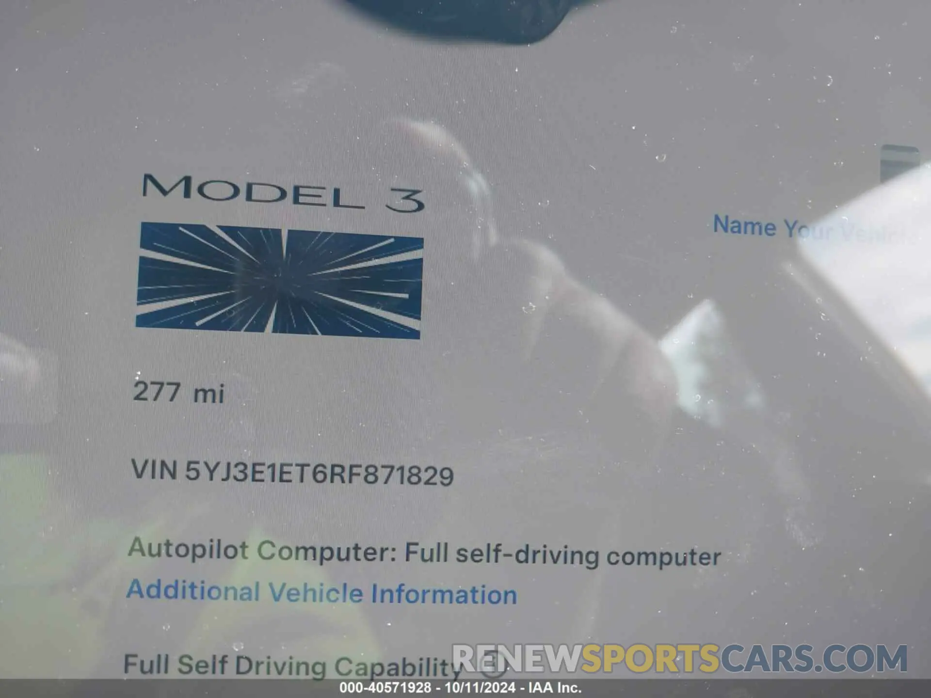 7 Фотография поврежденного автомобиля 5YJ3E1ET6RF871829 TESLA MODEL 3 2024
