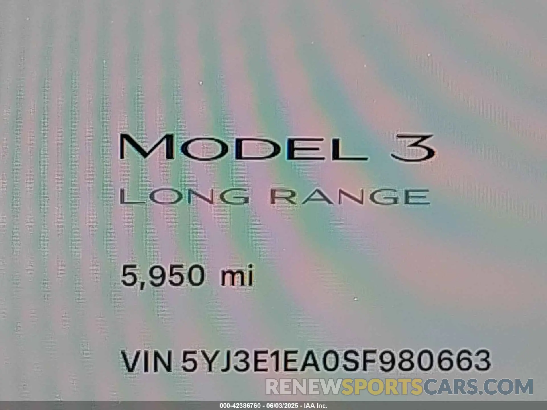 16 Фотография поврежденного автомобиля 5YJ3E1EA0SF980663 TESLA MODEL 3 2025