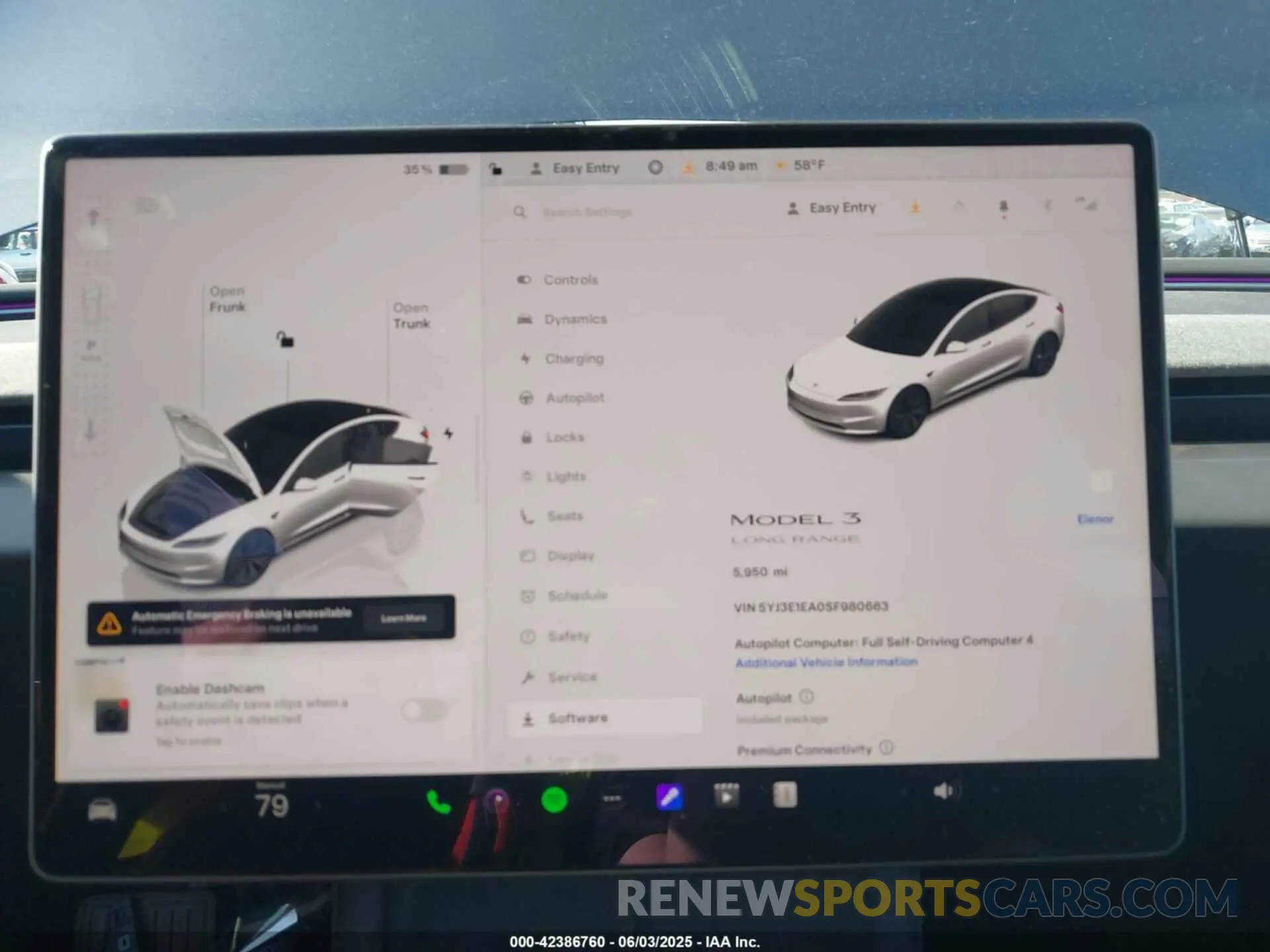 19 Фотография поврежденного автомобиля 5YJ3E1EA0SF980663 TESLA MODEL 3 2025