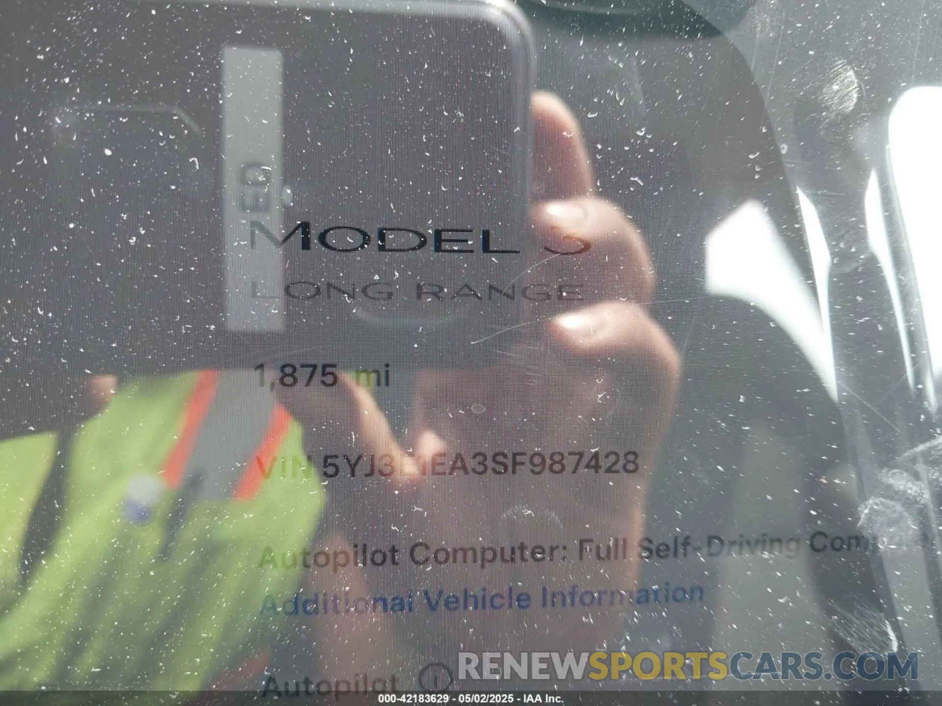 15 Фотография поврежденного автомобиля 5YJ3E1EA3SF987428 TESLA MODEL 3 2025