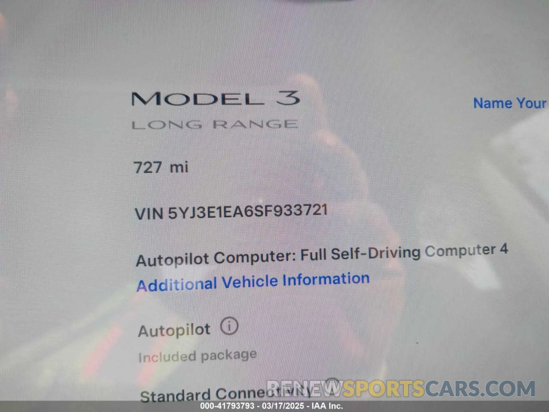 16 Photograph of a damaged car 5YJ3E1EA6SF933721 TESLA MODEL 3 2025
