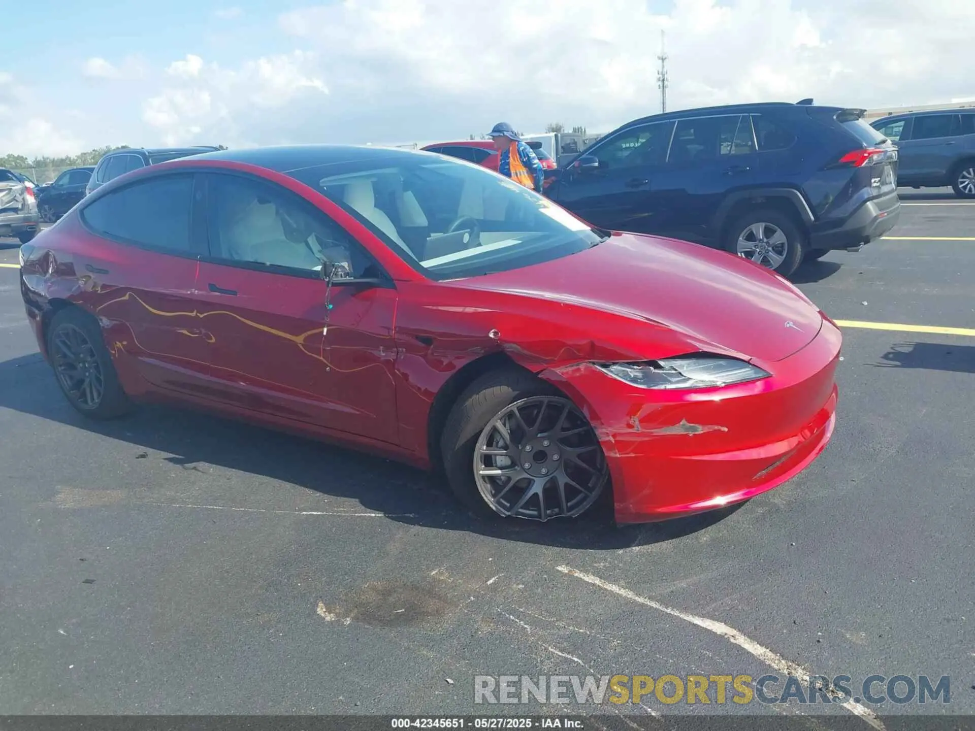 1 Photograph of a damaged car 5YJ3E1EA6SF967254 TESLA MODEL 3 2025