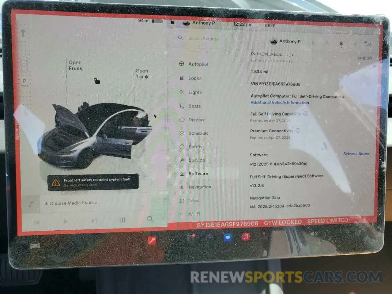 9 Photograph of a damaged car 5YJ3E1EA6SF976908 TESLA MODEL 3 2025