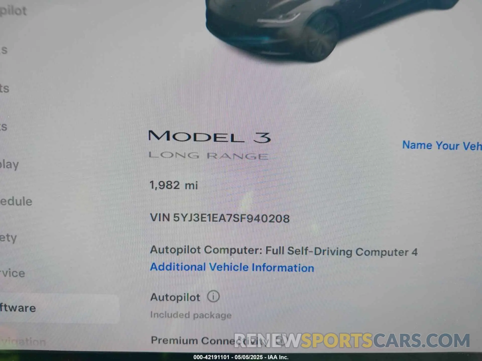 7 Photograph of a damaged car 5YJ3E1EA7SF940208 TESLA MODEL 3 2025