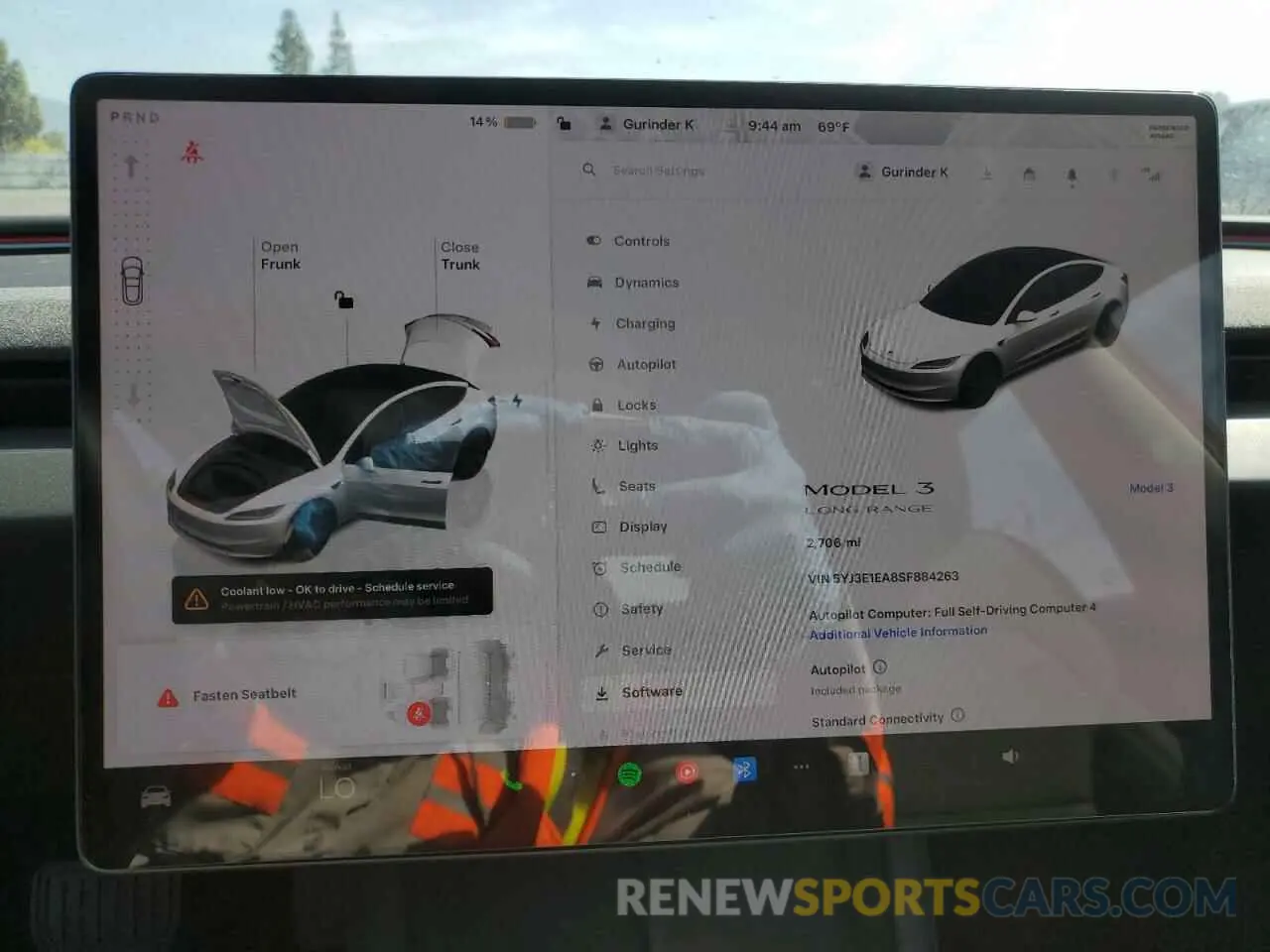 9 Photograph of a damaged car 5YJ3E1EA8SF884263 TESLA MODEL 3 2025