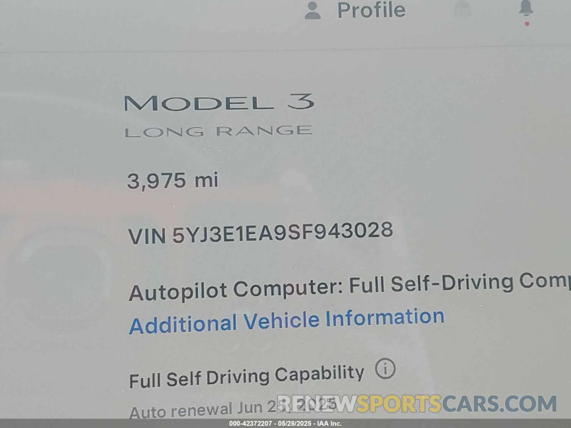 15 Photograph of a damaged car 5YJ3E1EA9SF943028 TESLA MODEL 3 2025