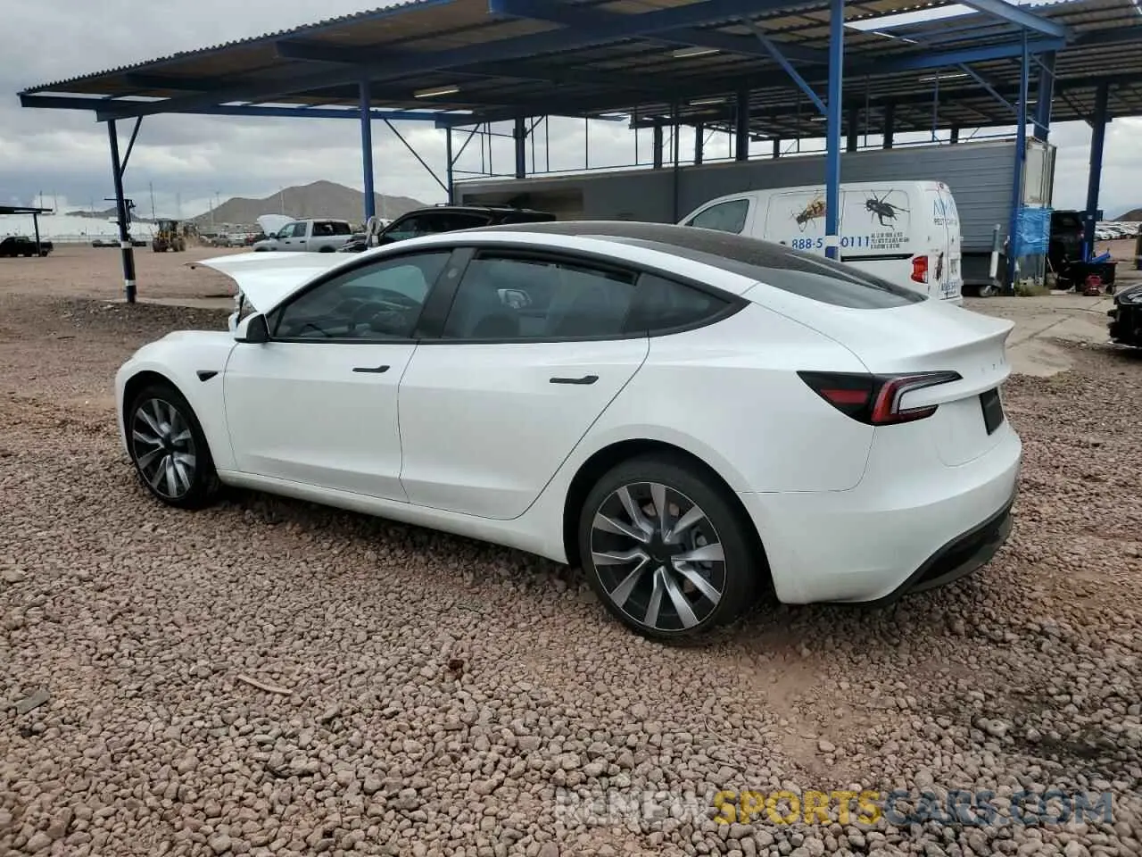 2 Photograph of a damaged car 5YJ3E1EAXSF923564 TESLA MODEL 3 2025