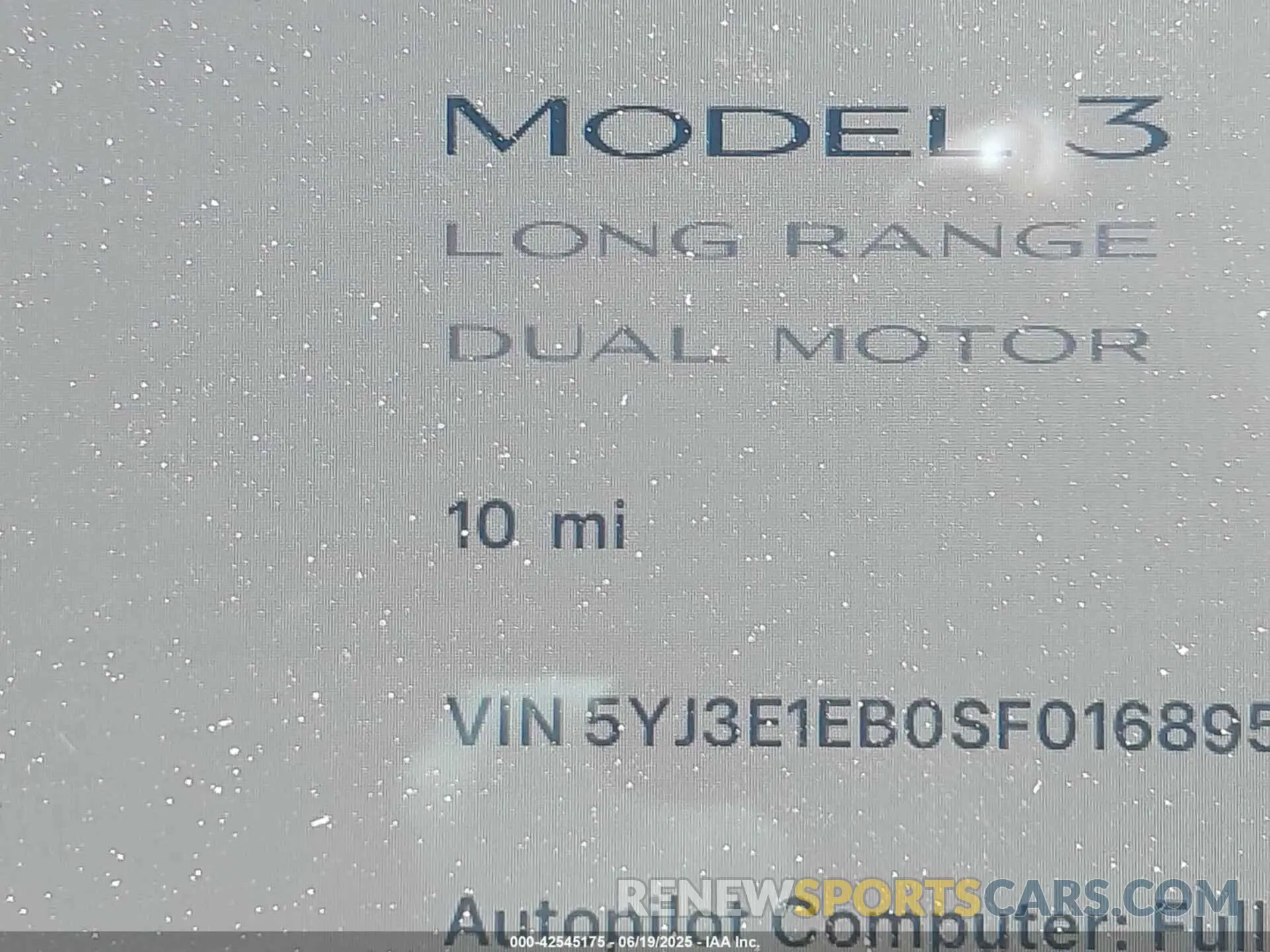 14 Фотография поврежденного автомобиля 5YJ3E1EB0SF016895 TESLA MODEL 3 2025