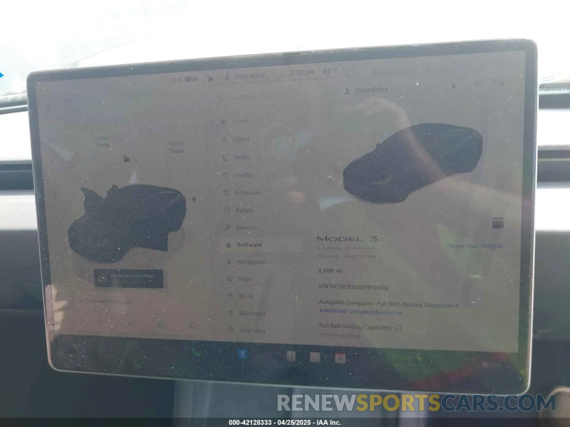 7 Фотография поврежденного автомобиля 5YJ3E1EB0SF919659 TESLA MODEL 3 2025