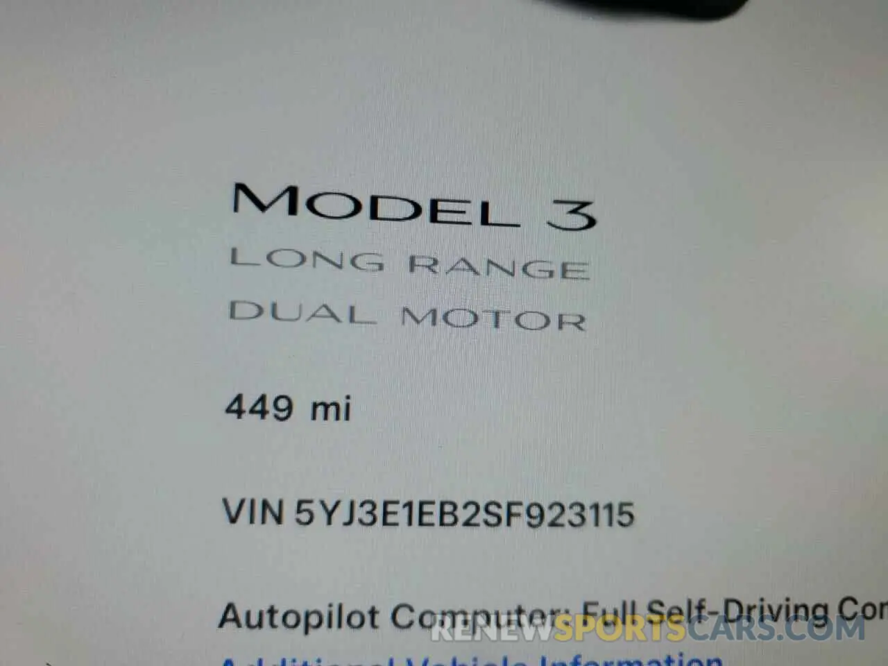 9 Фотография поврежденного автомобиля 5YJ3E1EB2SF923115 TESLA MODEL 3 2025