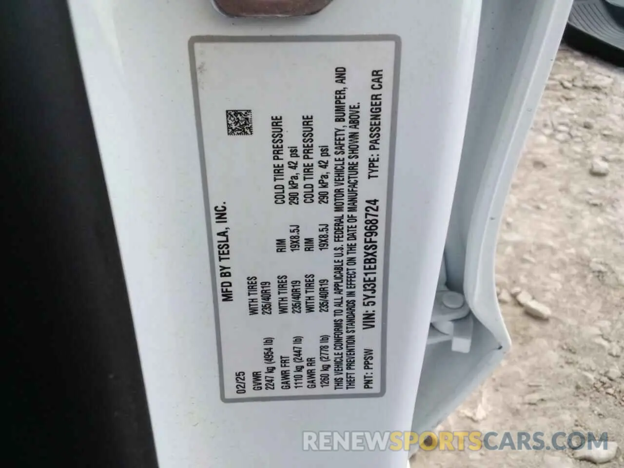 13 Фотография поврежденного автомобиля 5YJ3E1EBXSF968724 TESLA MODEL 3 2025