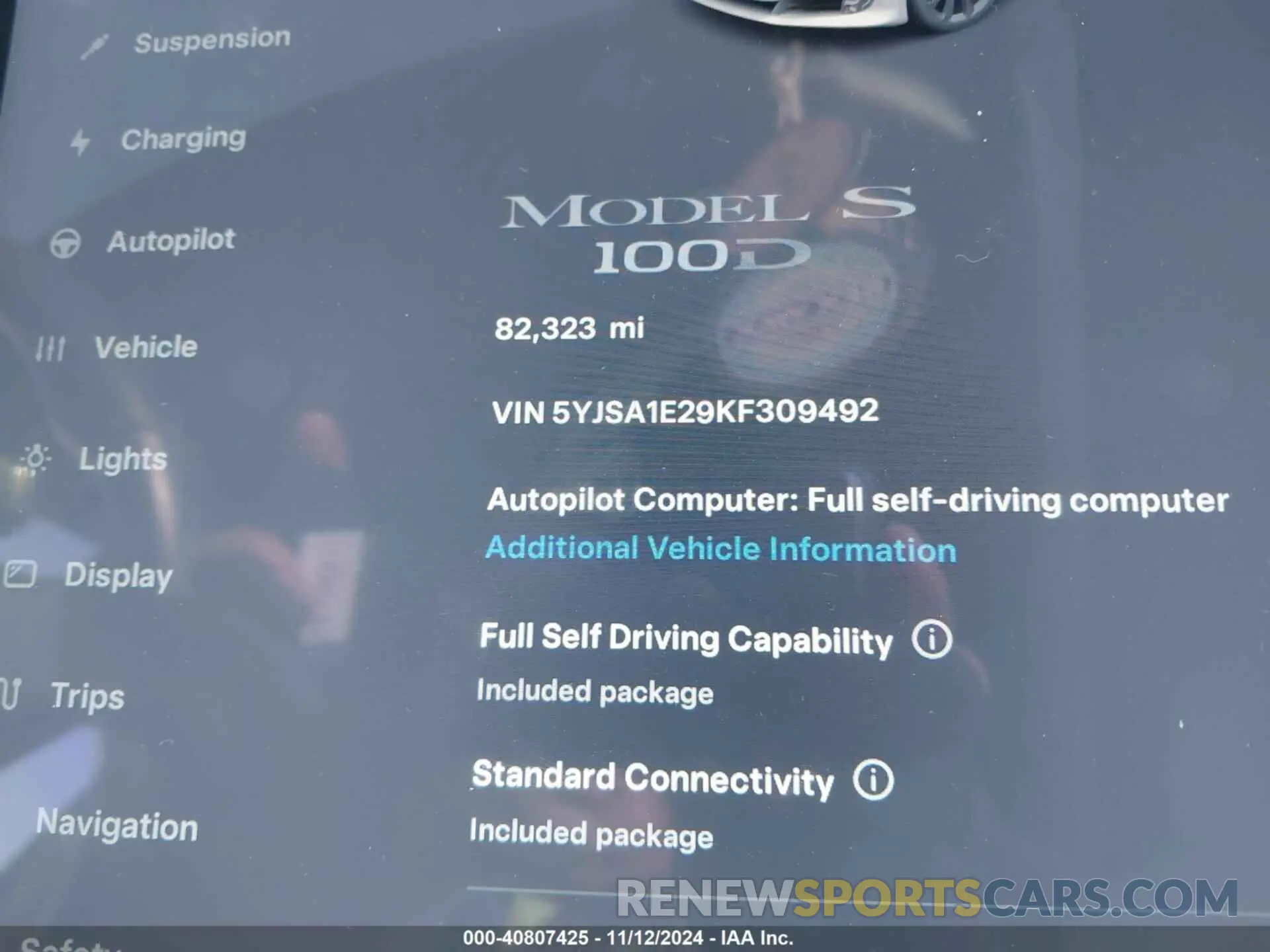 16 Photograph of a damaged car 5YJSA1E29KF309492 TESLA MODEL S 2019