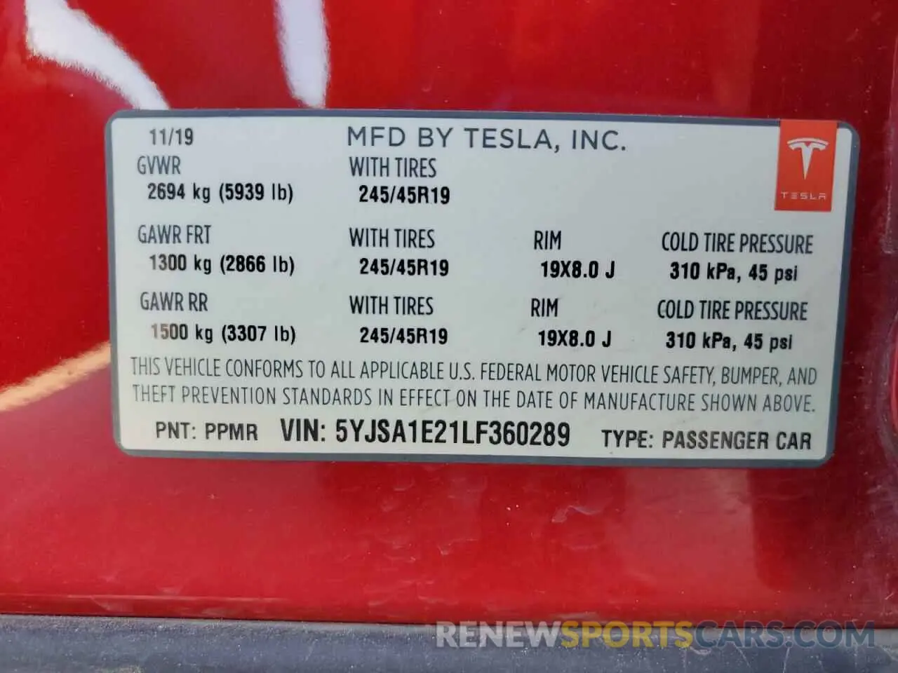 17 Фотография поврежденного автомобиля 5YJSA1E21LF360289 TESLA MODEL S 2020