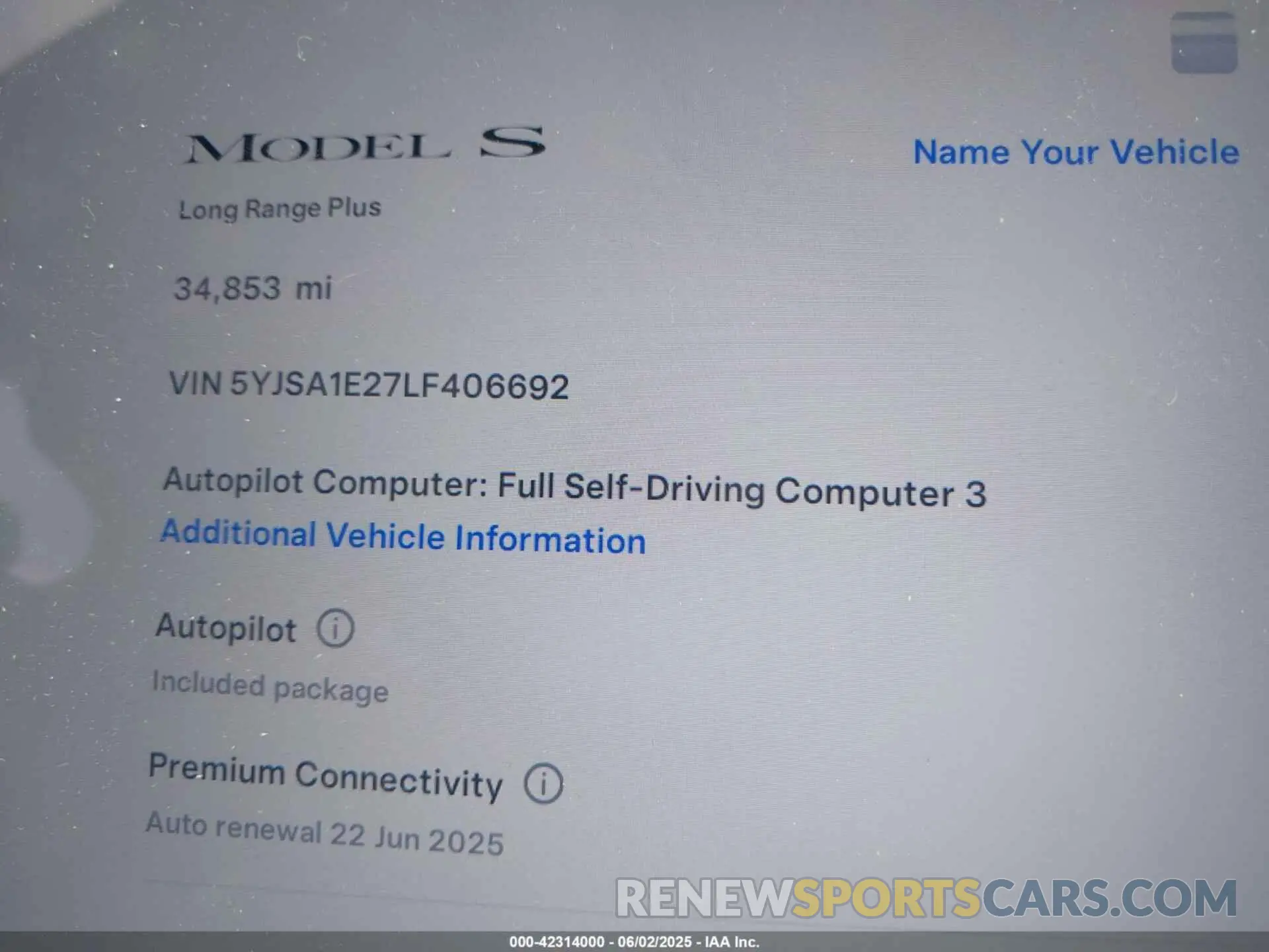 18 Photograph of a damaged car 5YJSA1E27LF406692 TESLA MODEL S 2020