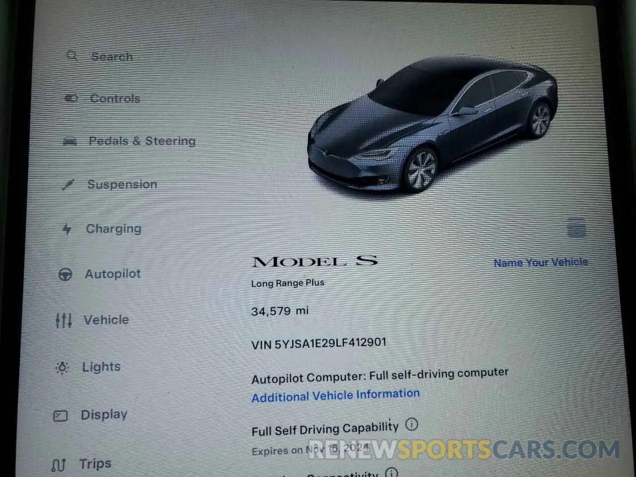 9 Фотография поврежденного автомобиля 5YJSA1E29LF412901 TESLA MODEL S 2020