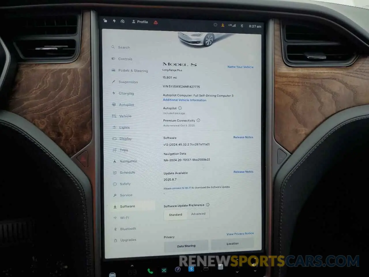 9 Photograph of a damaged car 5YJSA1E24MF427775 TESLA MODEL S 2021