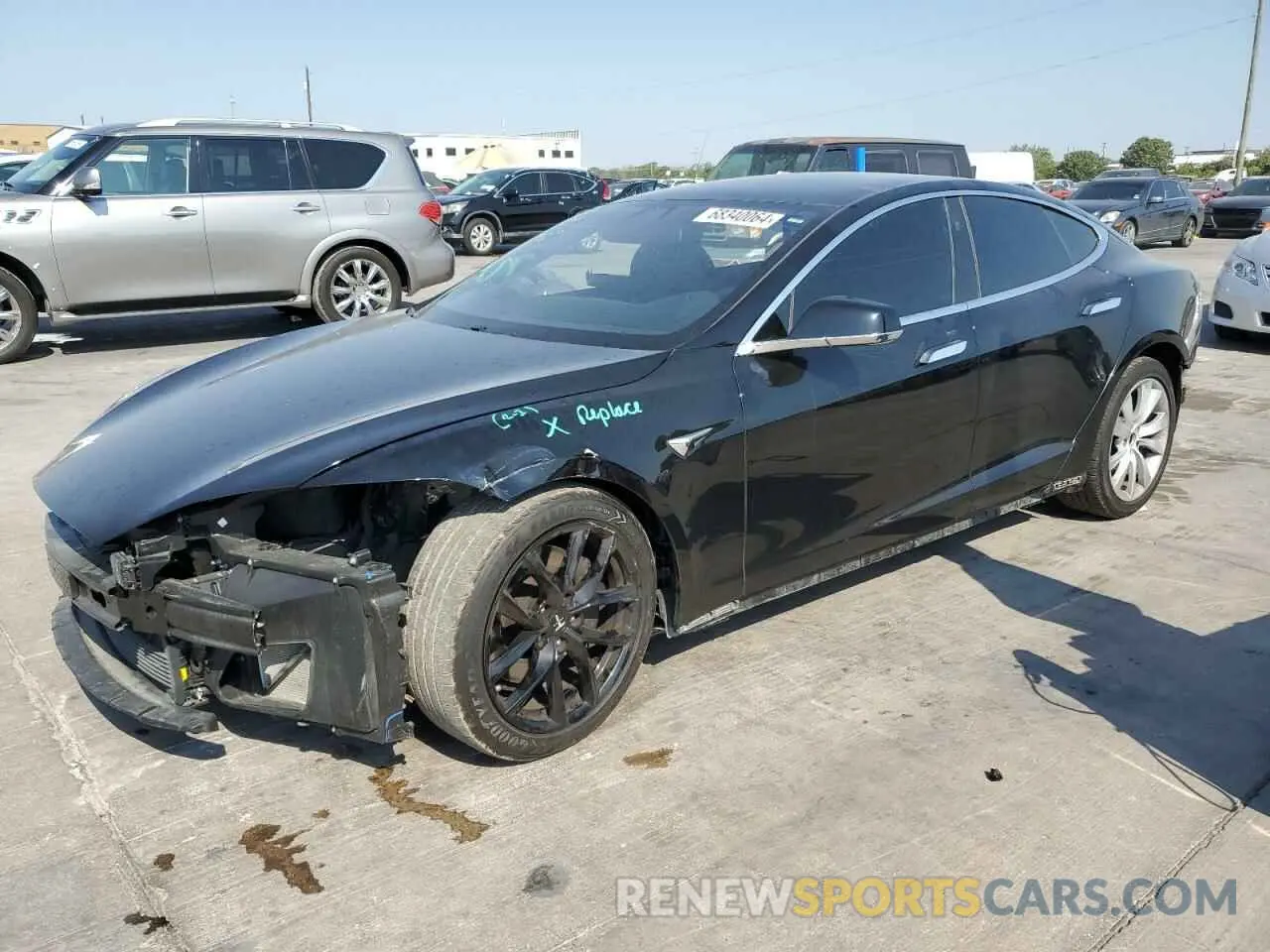1 Photograph of a damaged car 5YJSA1E27MF424515 TESLA MODEL S 2021