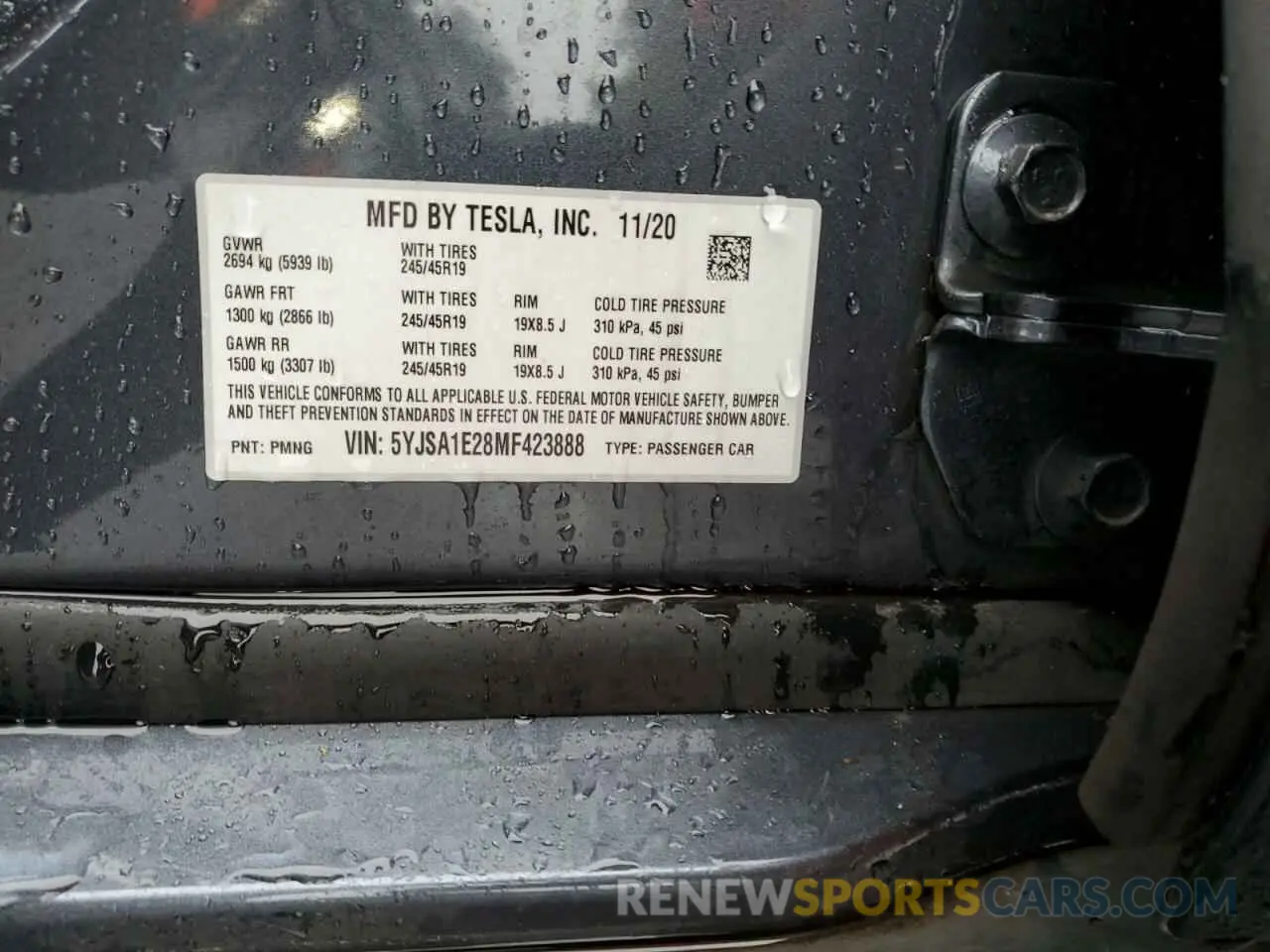 12 Фотография поврежденного автомобиля 5YJSA1E28MF423888 TESLA MODEL S 2021