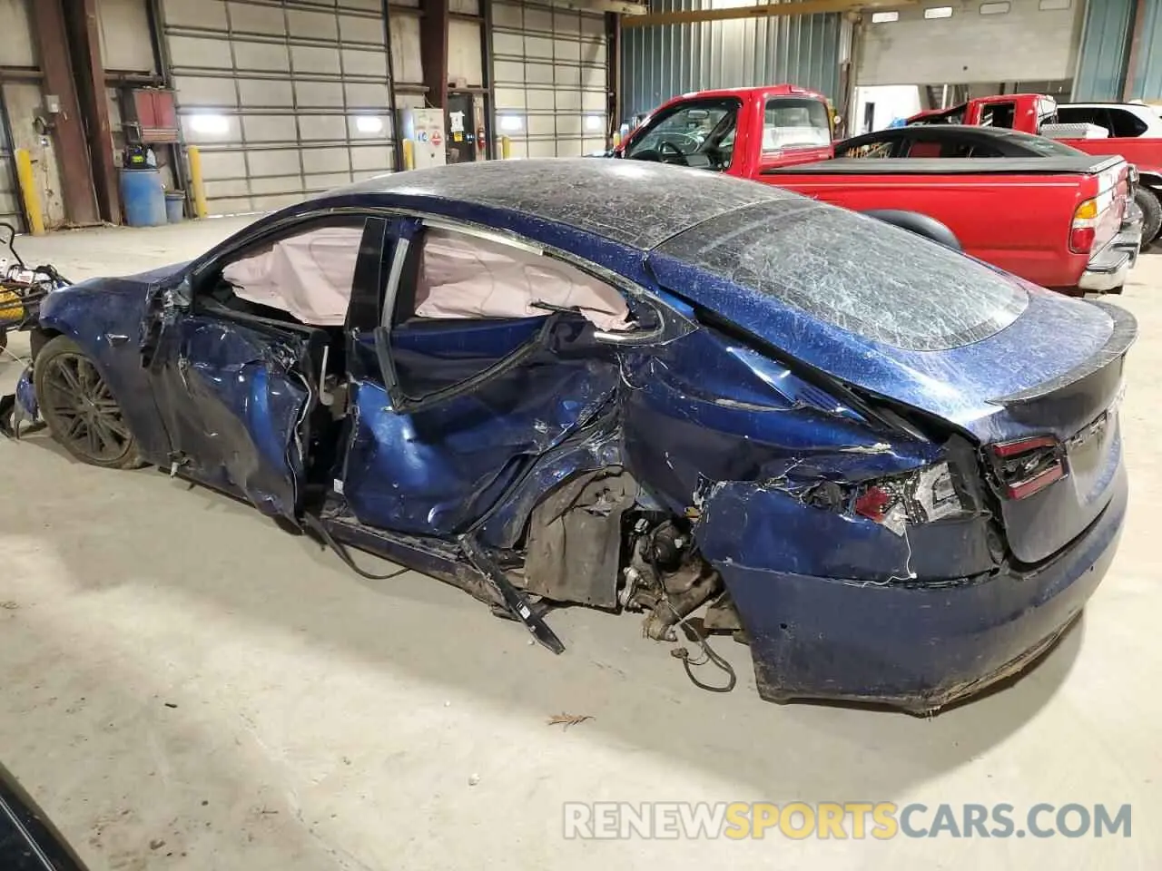 2 Photograph of a damaged car 5YJSA1E41MF418713 TESLA MODEL S 2021