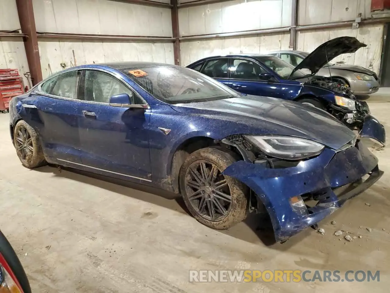 4 Photograph of a damaged car 5YJSA1E41MF418713 TESLA MODEL S 2021