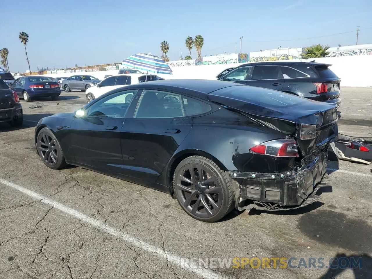 2 Photograph of a damaged car 5YJSA1E52MF443578 TESLA MODEL S 2021