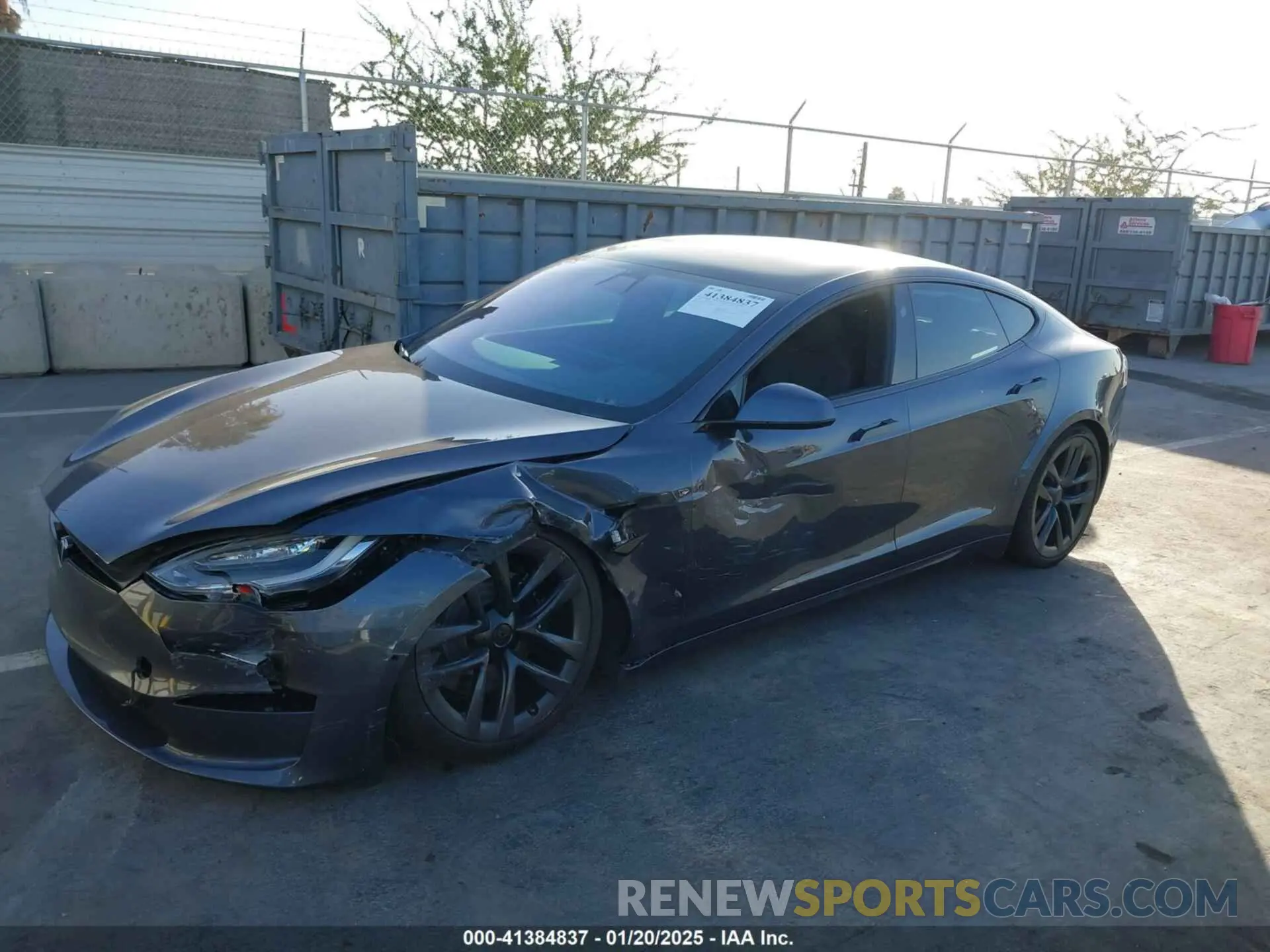 2 Photograph of a damaged car 5YJSA1E53MF436865 TESLA MODEL S 2021