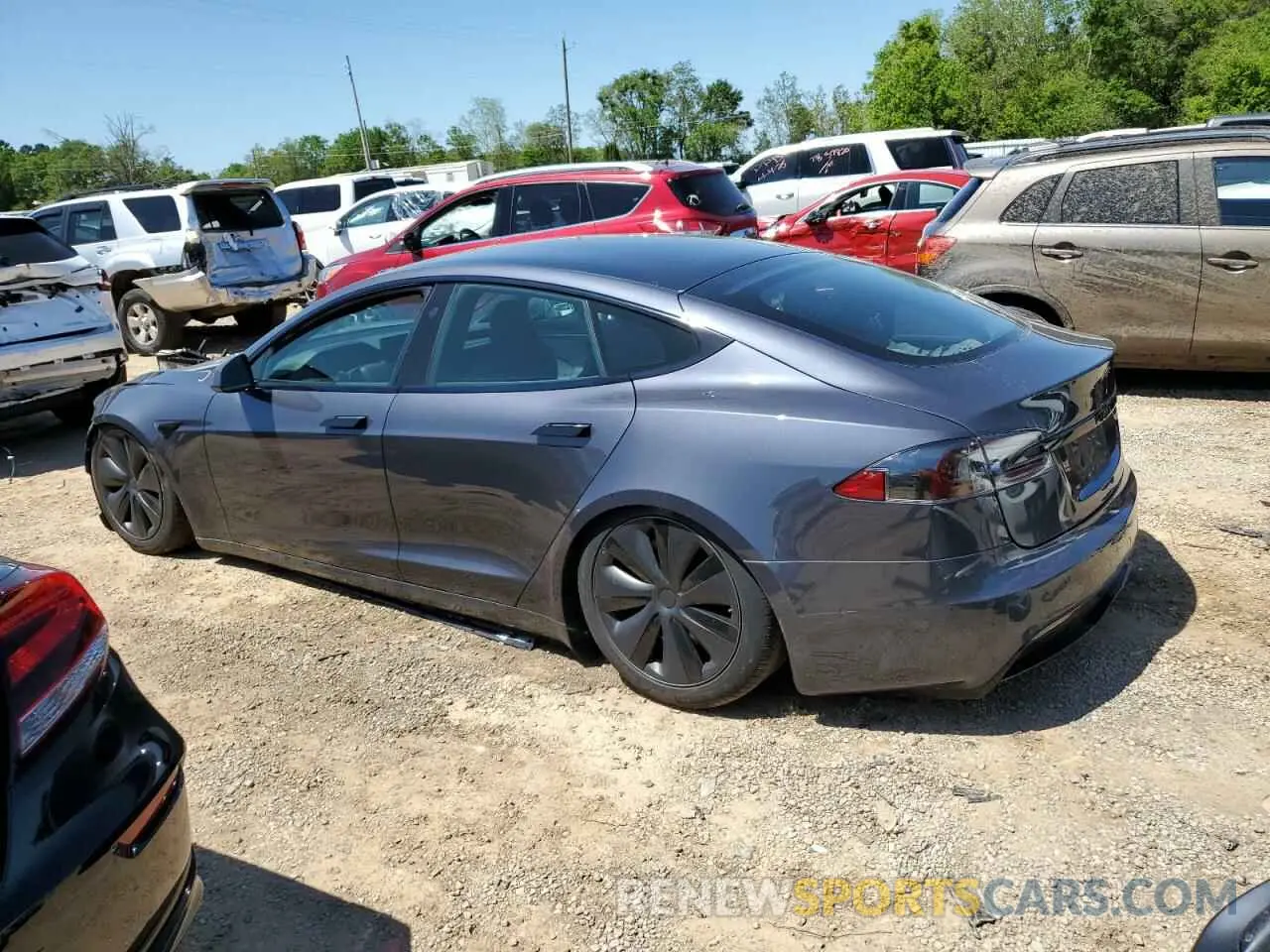 2 Photograph of a damaged car 5YJSA1E56MF456558 TESLA MODEL S 2021