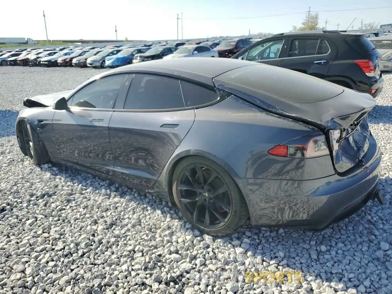 2 Photograph of a damaged car 5YJSA1E57MF438845 TESLA MODEL S 2021