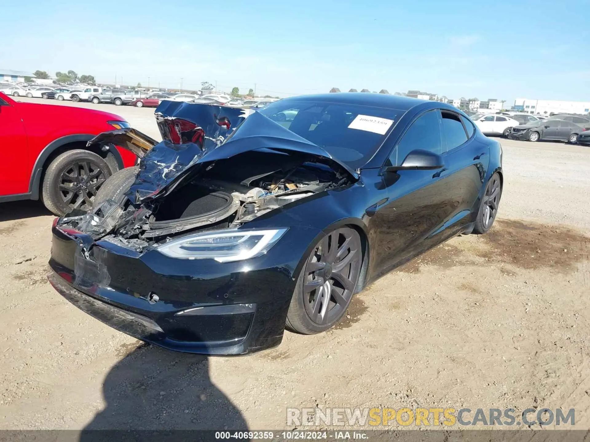 2 Photograph of a damaged car 5YJSA1E58MF429555 TESLA MODEL S 2021
