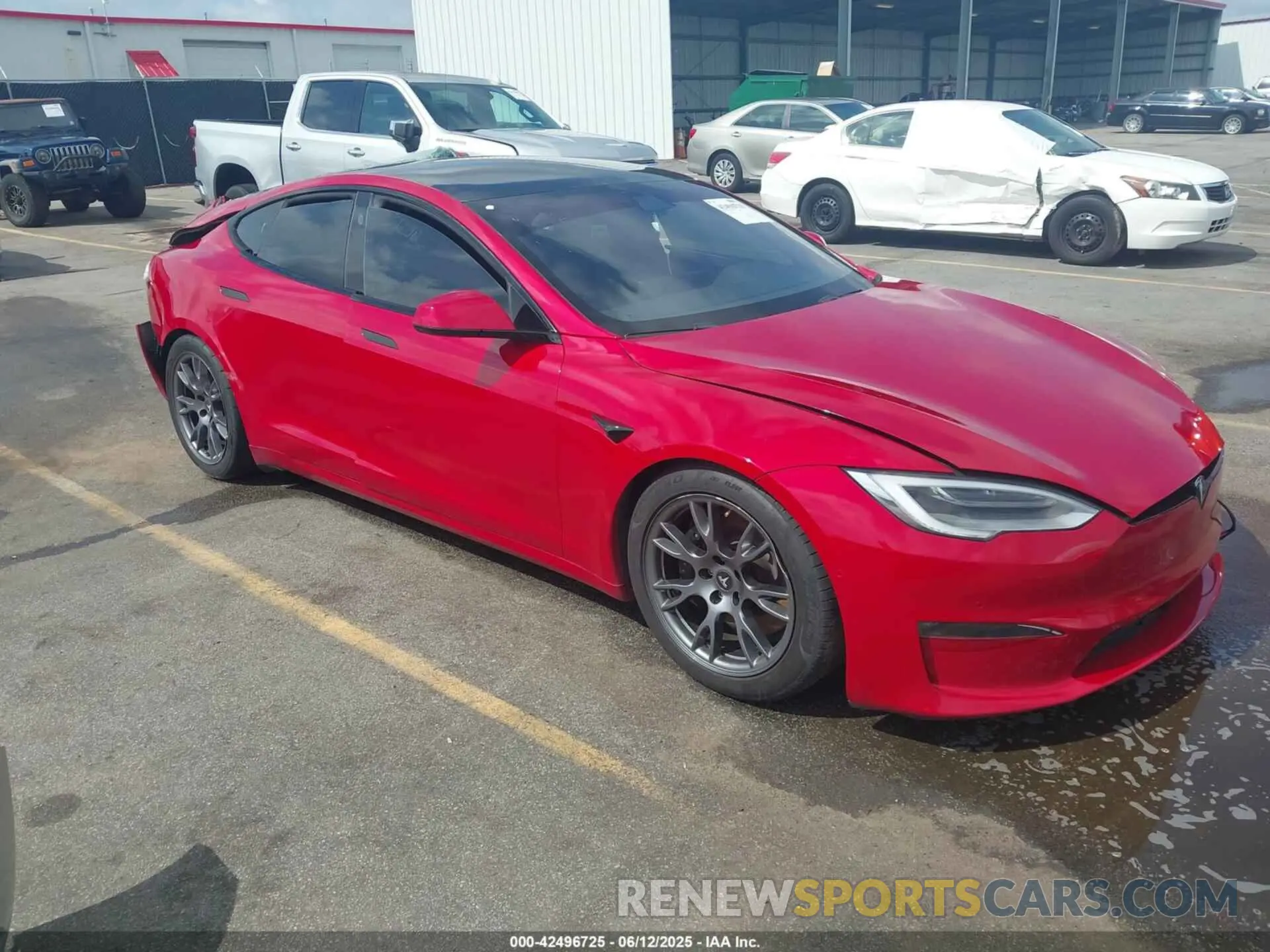 1 Photograph of a damaged car 5YJSA1E69MF439987 TESLA MODEL S 2021