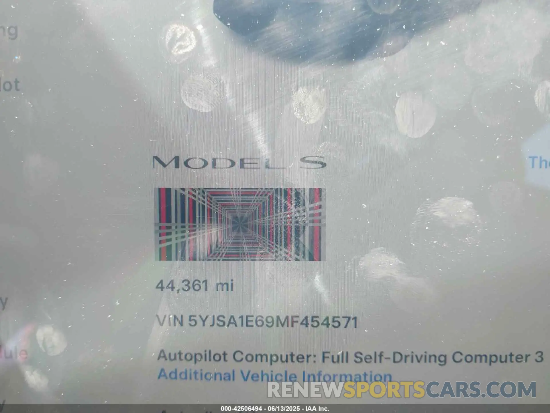 7 Photograph of a damaged car 5YJSA1E69MF454571 TESLA MODEL S 2021