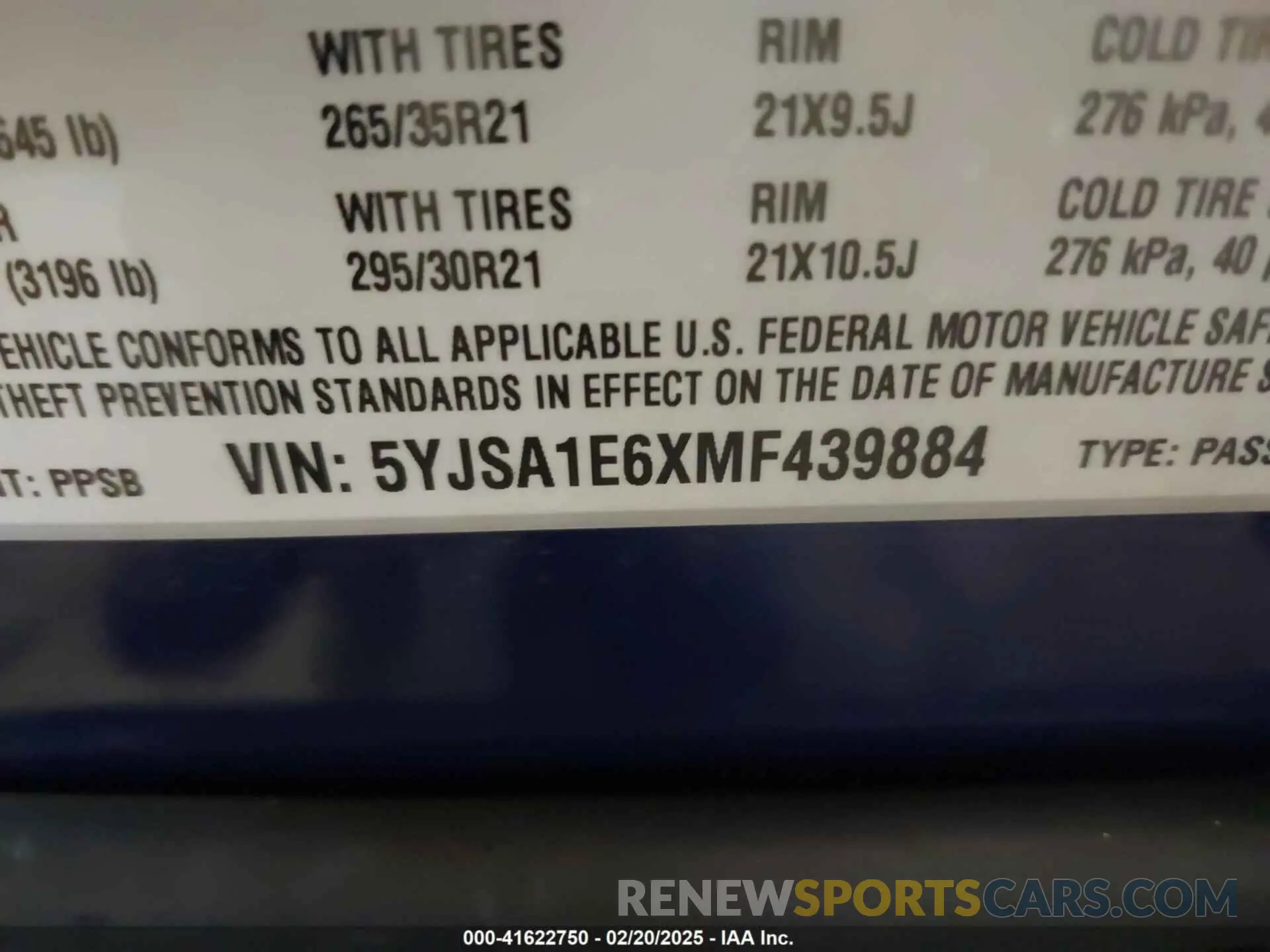 9 Photograph of a damaged car 5YJSA1E6XMF439884 TESLA MODEL S 2021