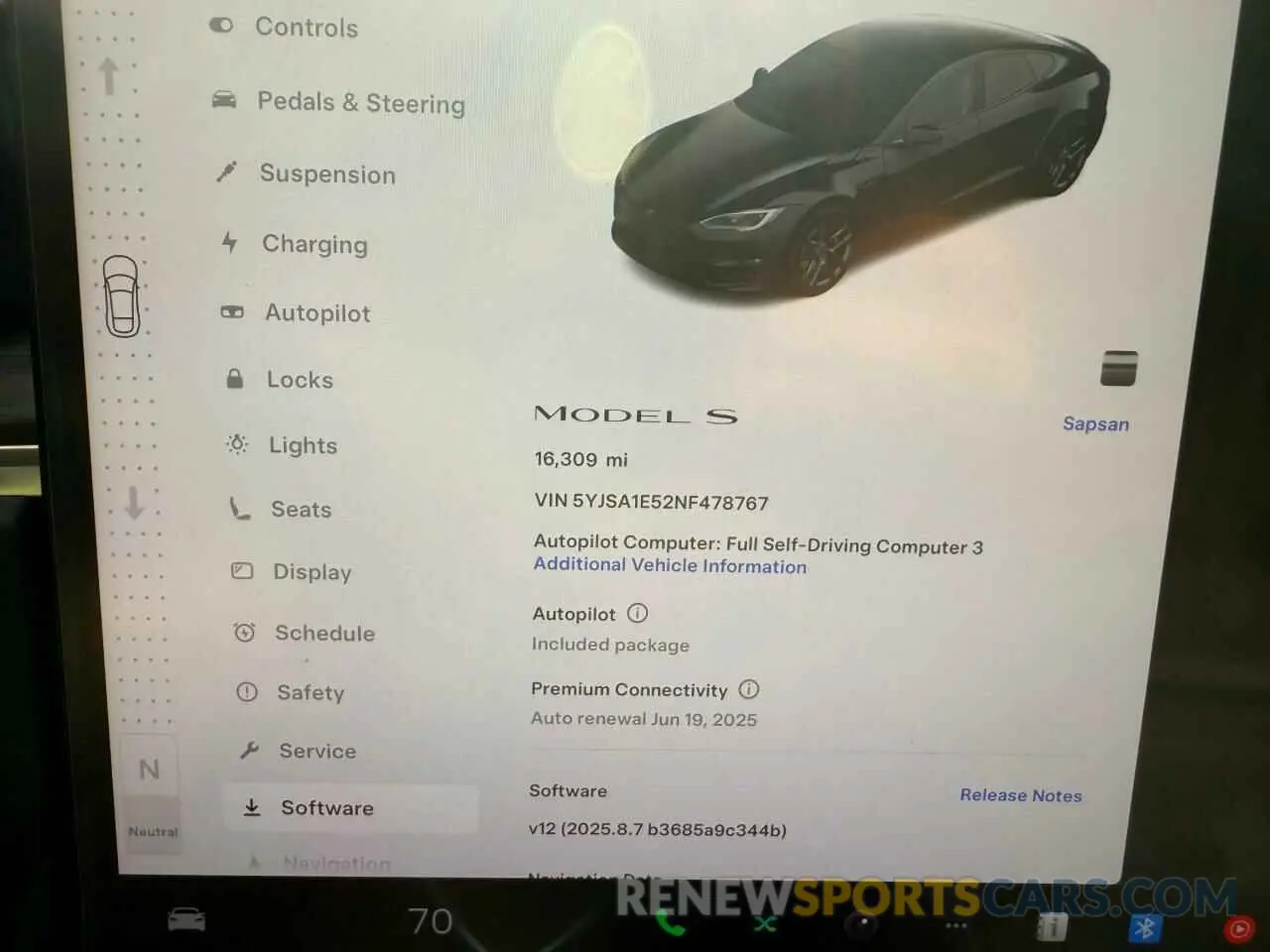 8 Фотография поврежденного автомобиля 5YJSA1E52NF478767 TESLA MODEL S 2022