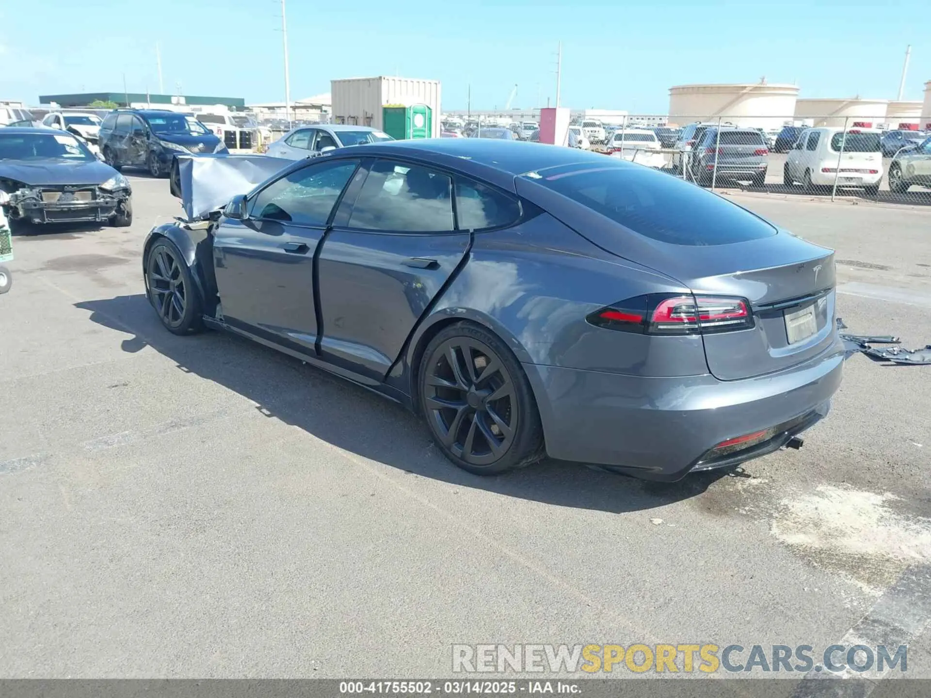 3 Фотография поврежденного автомобиля 5YJSA1E55NF483364 TESLA MODEL S 2022