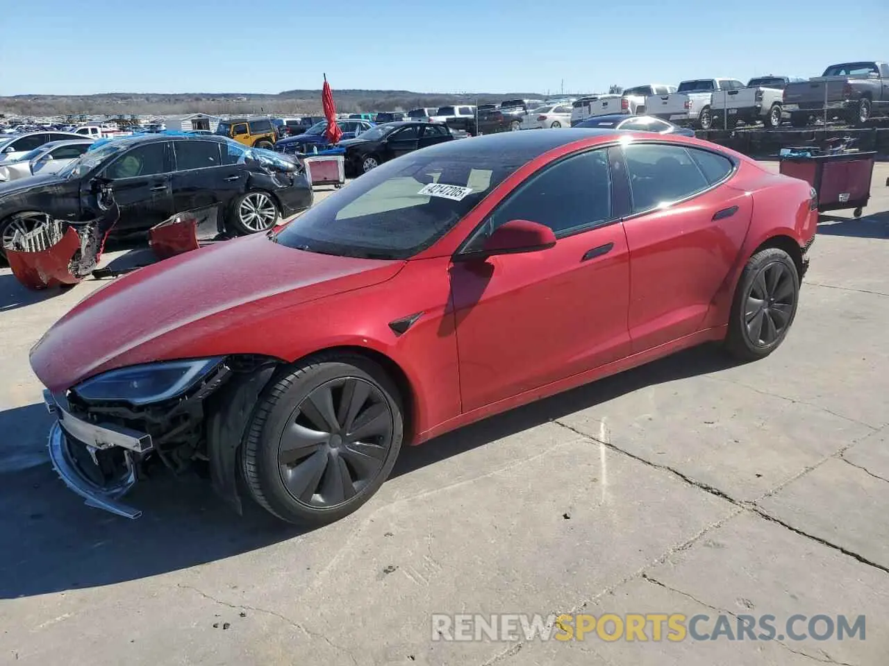 1 Photograph of a damaged car 5YJSA1E57NF478036 TESLA MODEL S 2022