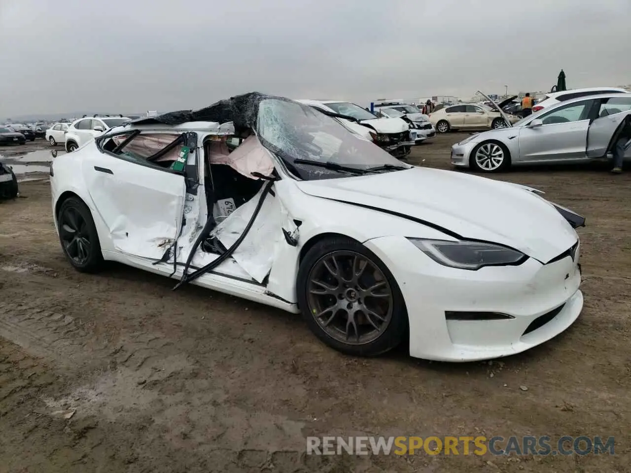 4 Фотография поврежденного автомобиля 5YJSA1E57NF484161 TESLA MODEL S 2022