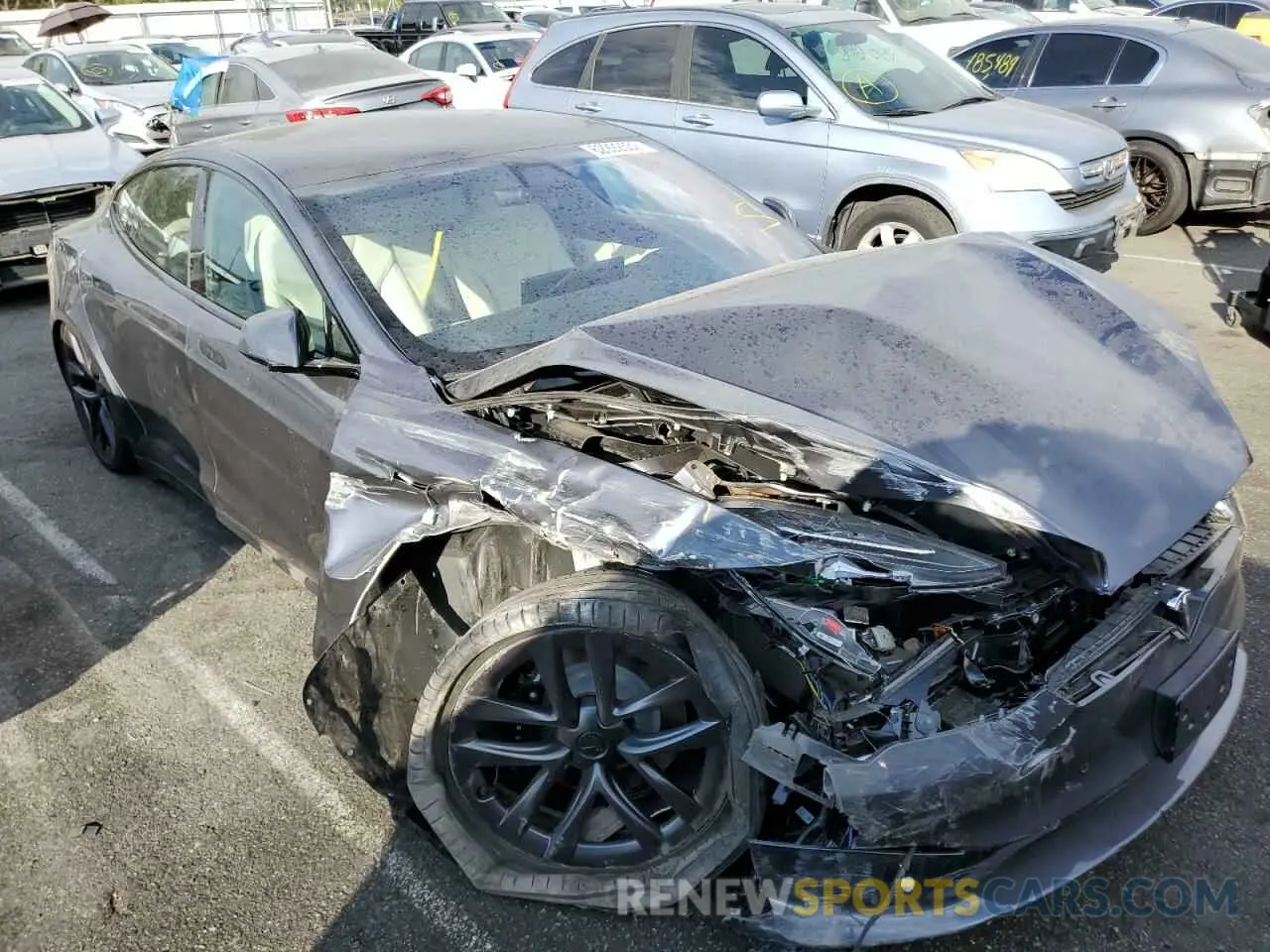 1 Photograph of a damaged car 5YJSA1E59NF464994 TESLA MODEL S 2022