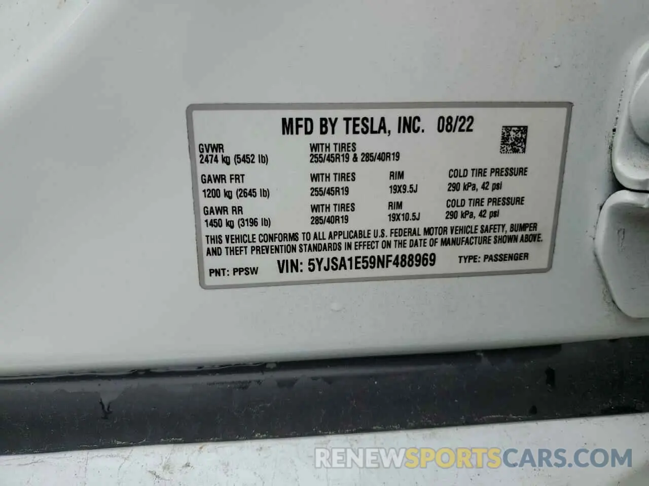 13 Фотография поврежденного автомобиля 5YJSA1E59NF488969 TESLA MODEL S 2022
