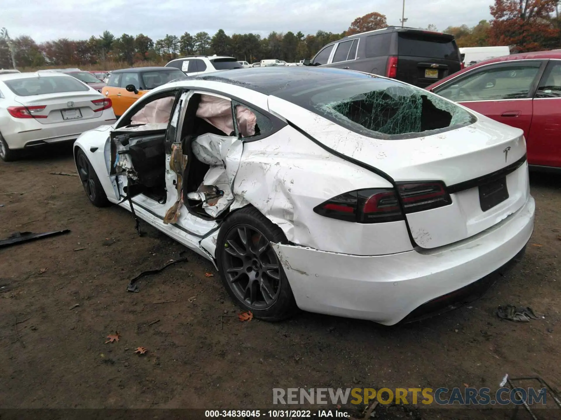 3 Photograph of a damaged car 5YJSA1E5XNF486423 TESLA MODEL S 2022