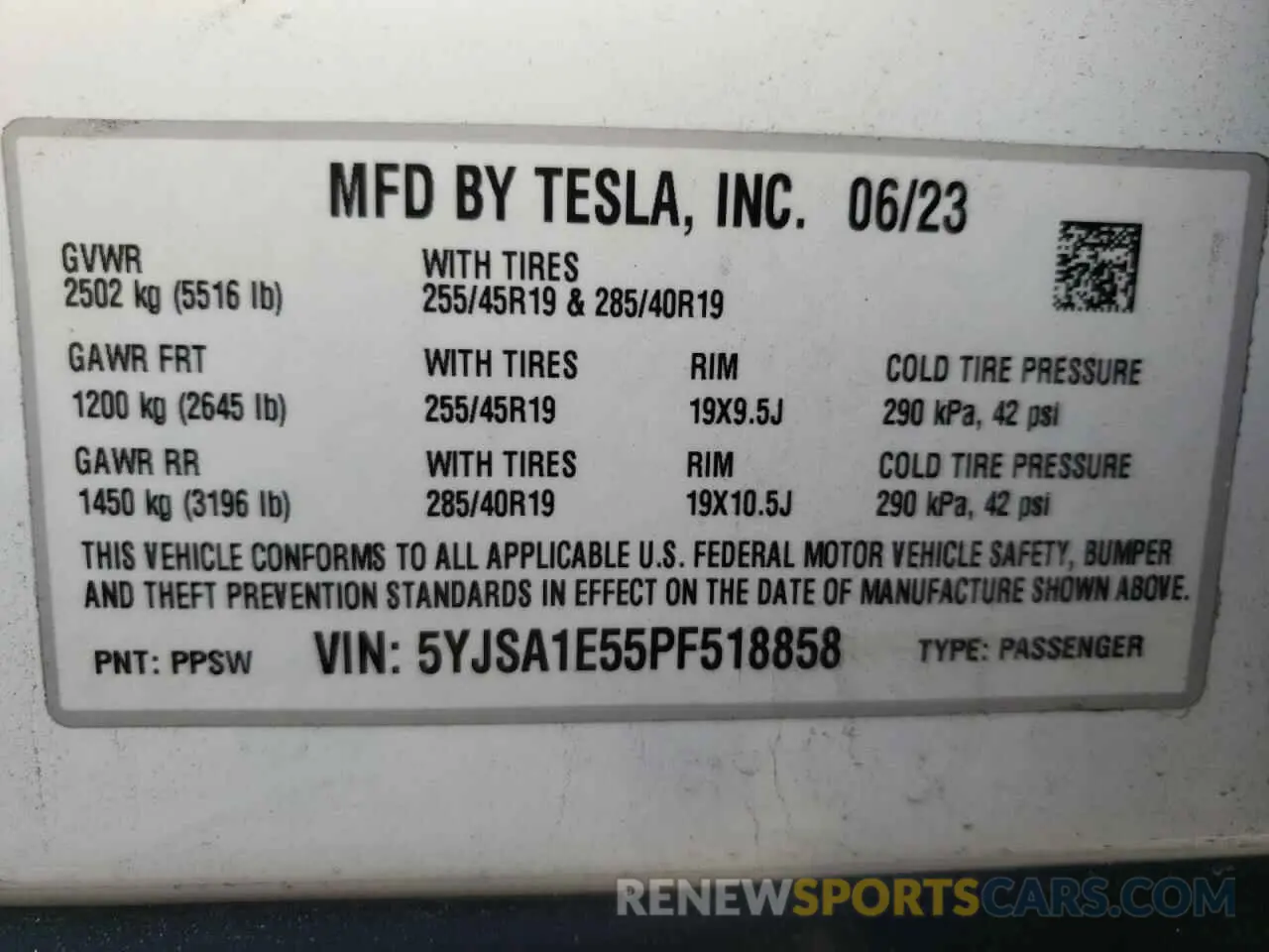 13 Фотография поврежденного автомобиля 5YJSA1E55PF518858 TESLA MODEL S 2023