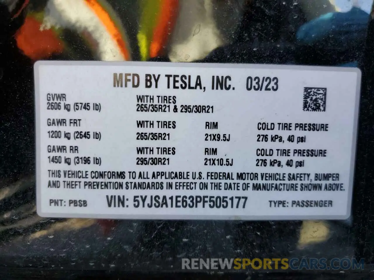 12 Фотография поврежденного автомобиля 5YJSA1E63PF505177 TESLA MODEL S 2023