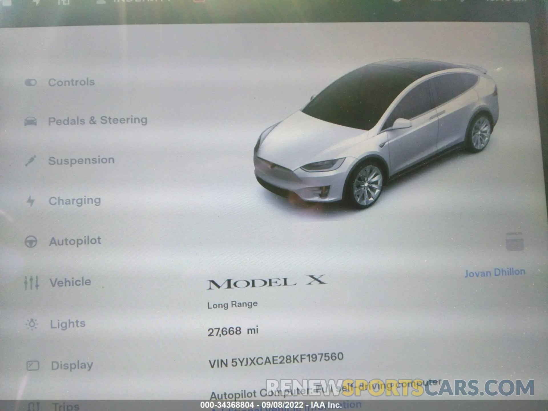 7 Фотография поврежденного автомобиля 5YJXCAE28KF197560 TESLA MODEL X 2019
