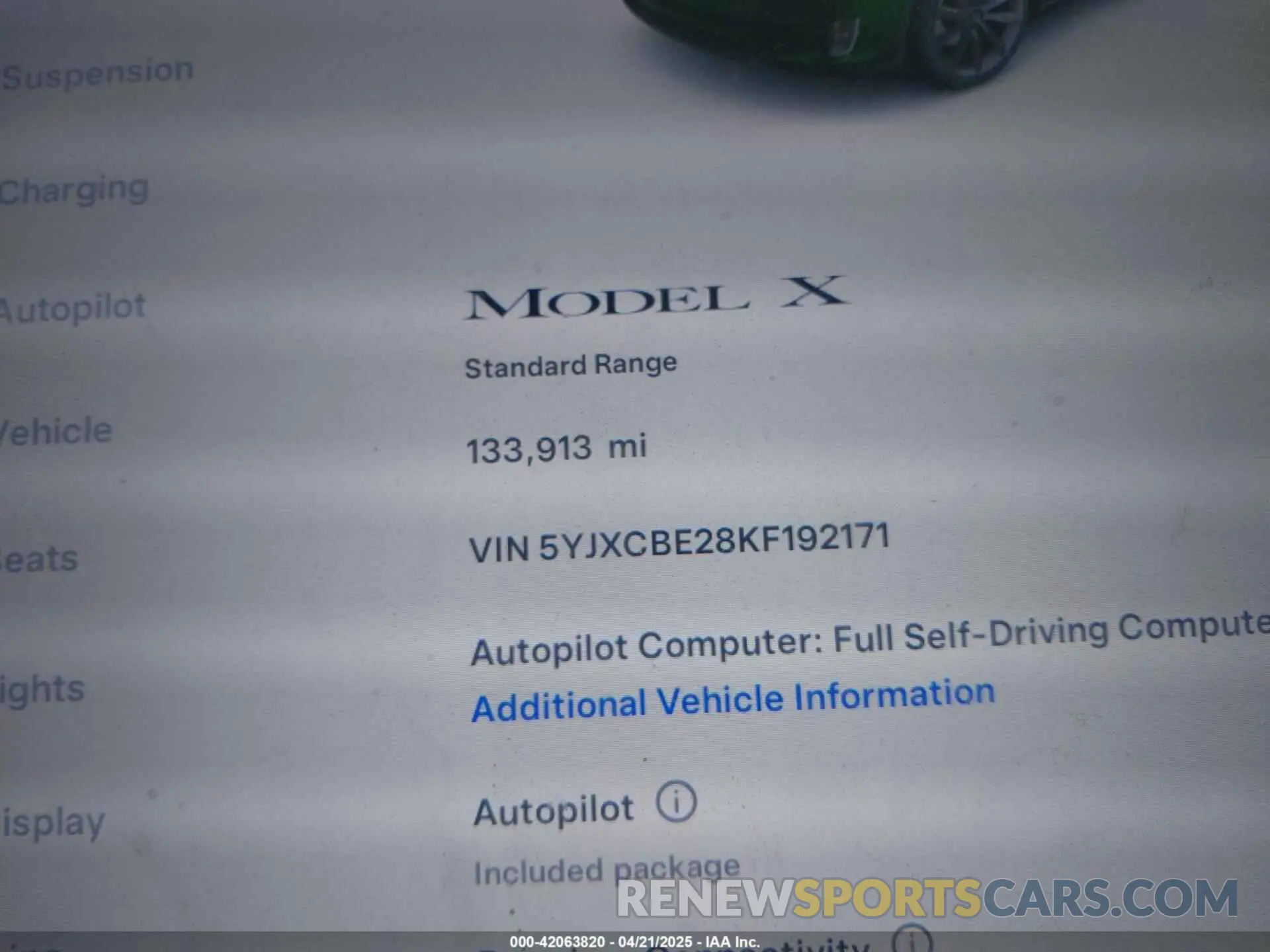 14 Photograph of a damaged car 5YJXCBE28KF192171 TESLA MODEL X 2019