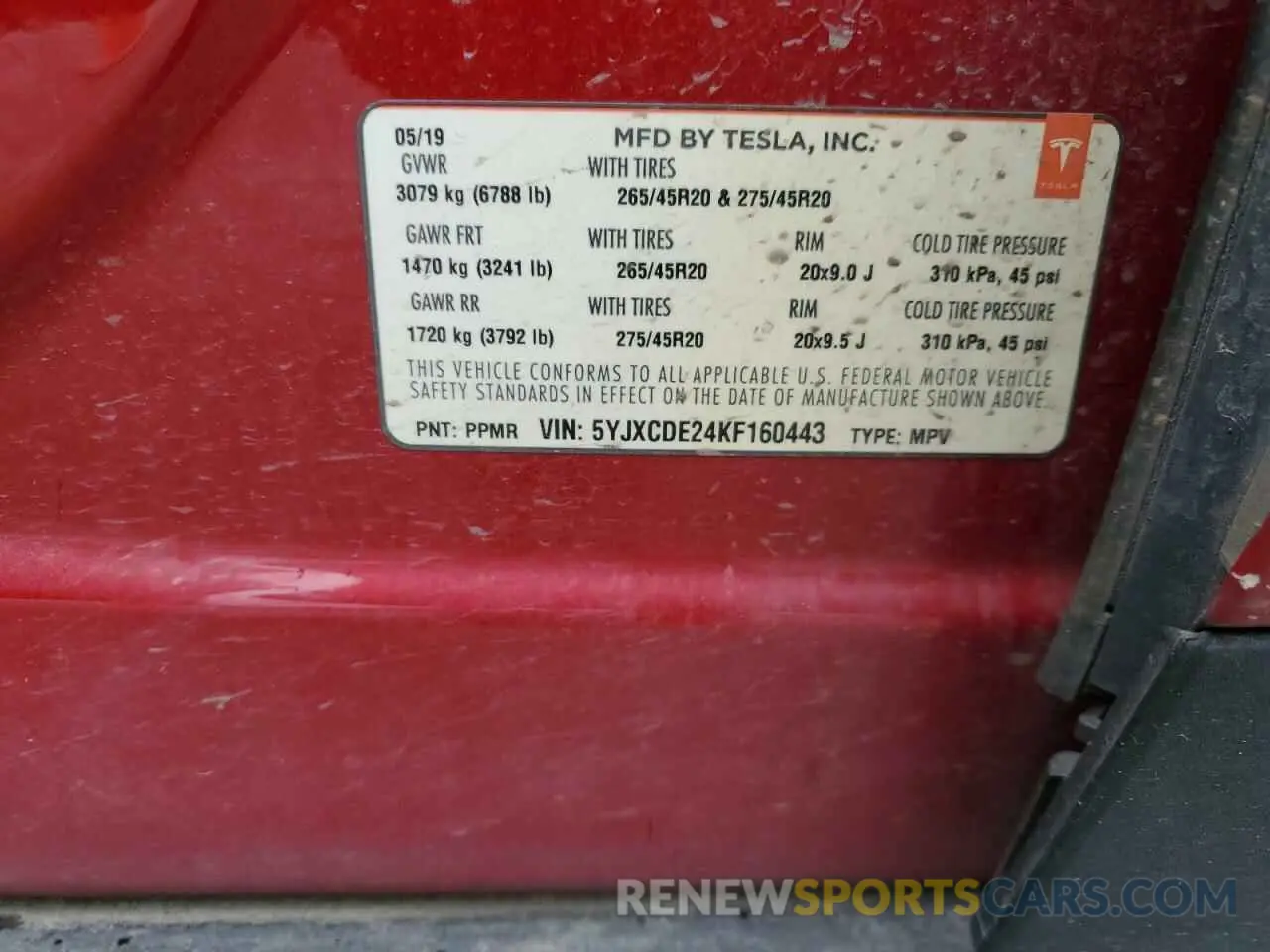 14 Photograph of a damaged car 5YJXCDE24KF160443 TESLA MODEL X 2019