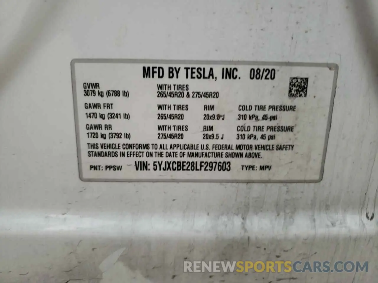 13 Фотография поврежденного автомобиля 5YJXCBE28LF297603 TESLA MODEL X 2020