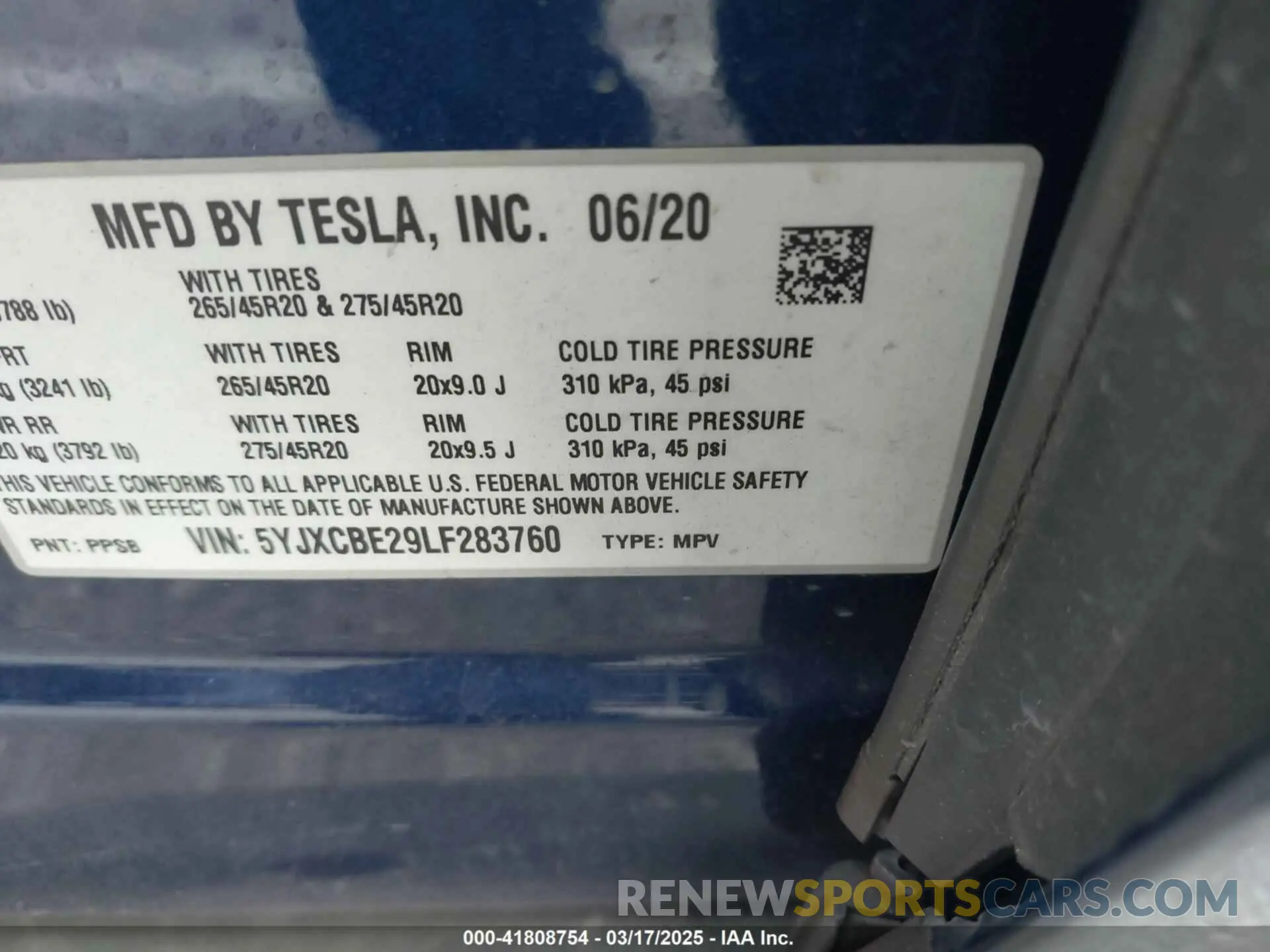 9 Photograph of a damaged car 5YJXCBE29LF283760 TESLA MODEL X 2020